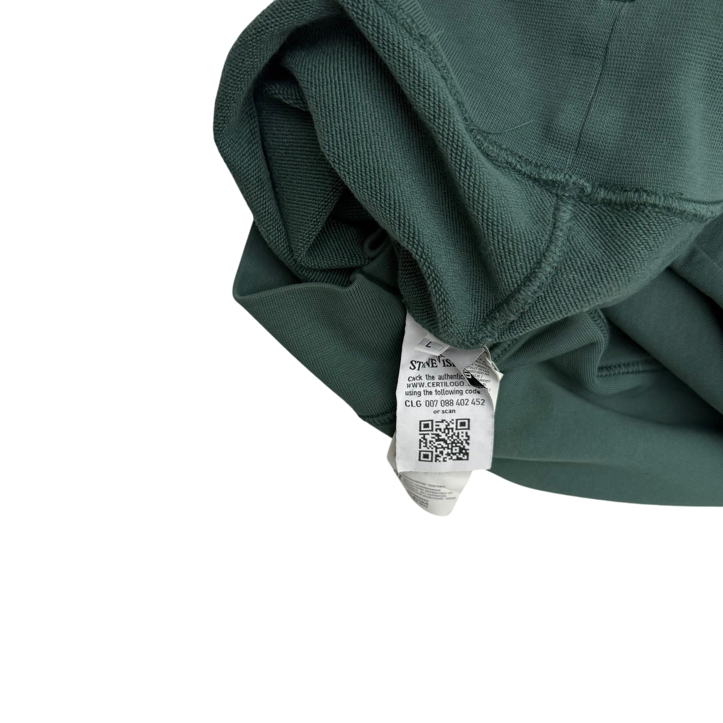 Stone Island Garment-Dyed Crewneck Sweatshirt ‘Petrol Green’ (Fits M-L)