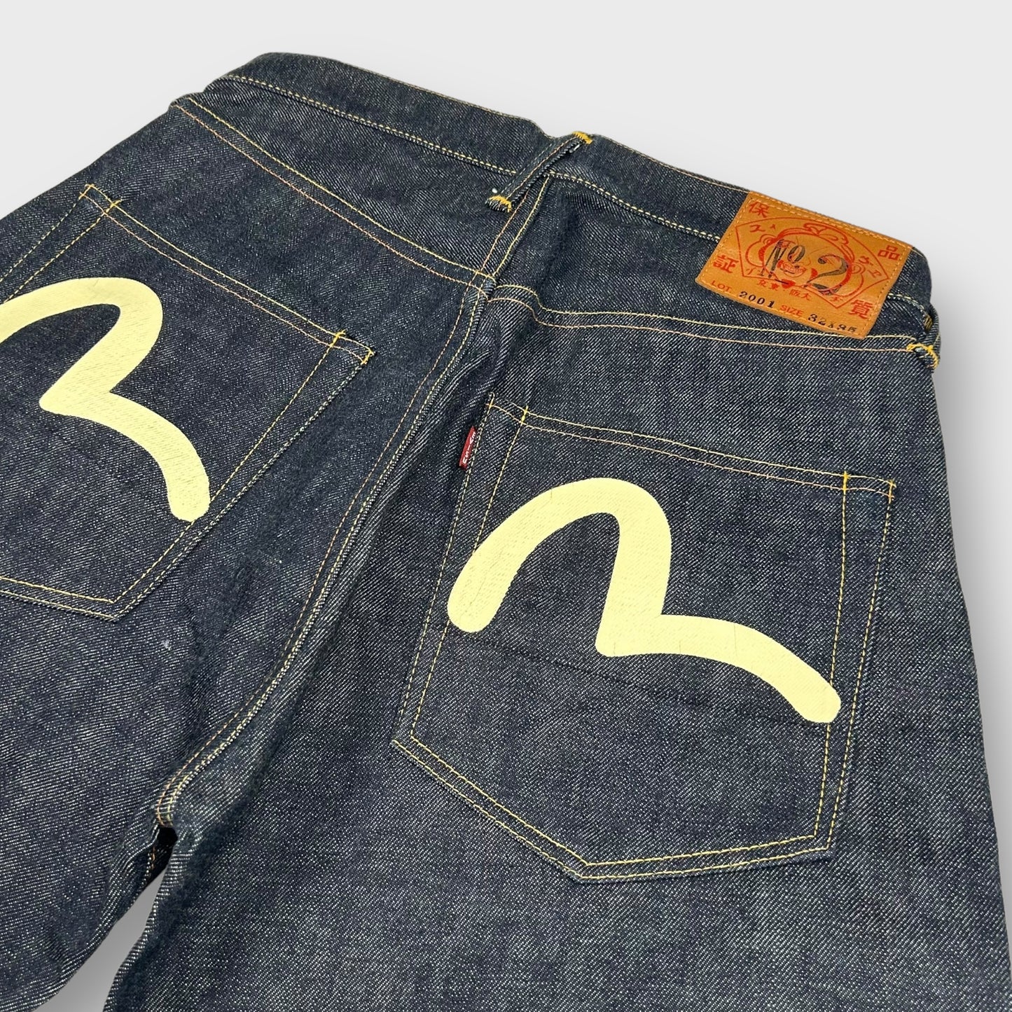 Vintage Evisu White Daicock Pocket Logo Selvedge Denim Jeans (Fits 30")