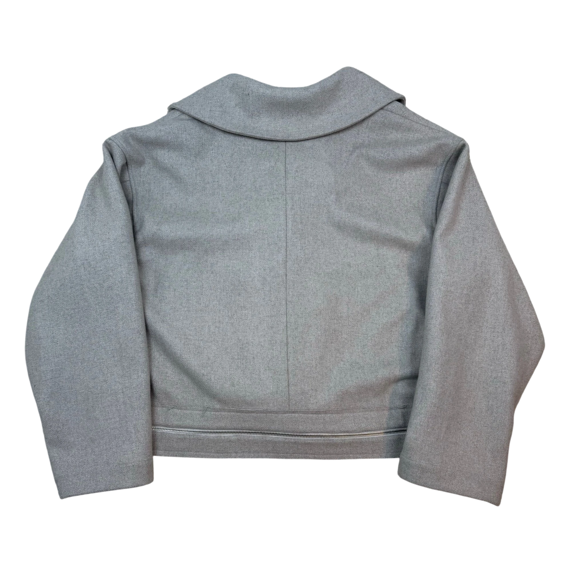 Professor.E FW21 Wool Cropped Distressed Blazer Beige (Size 48/Fits M-XL)