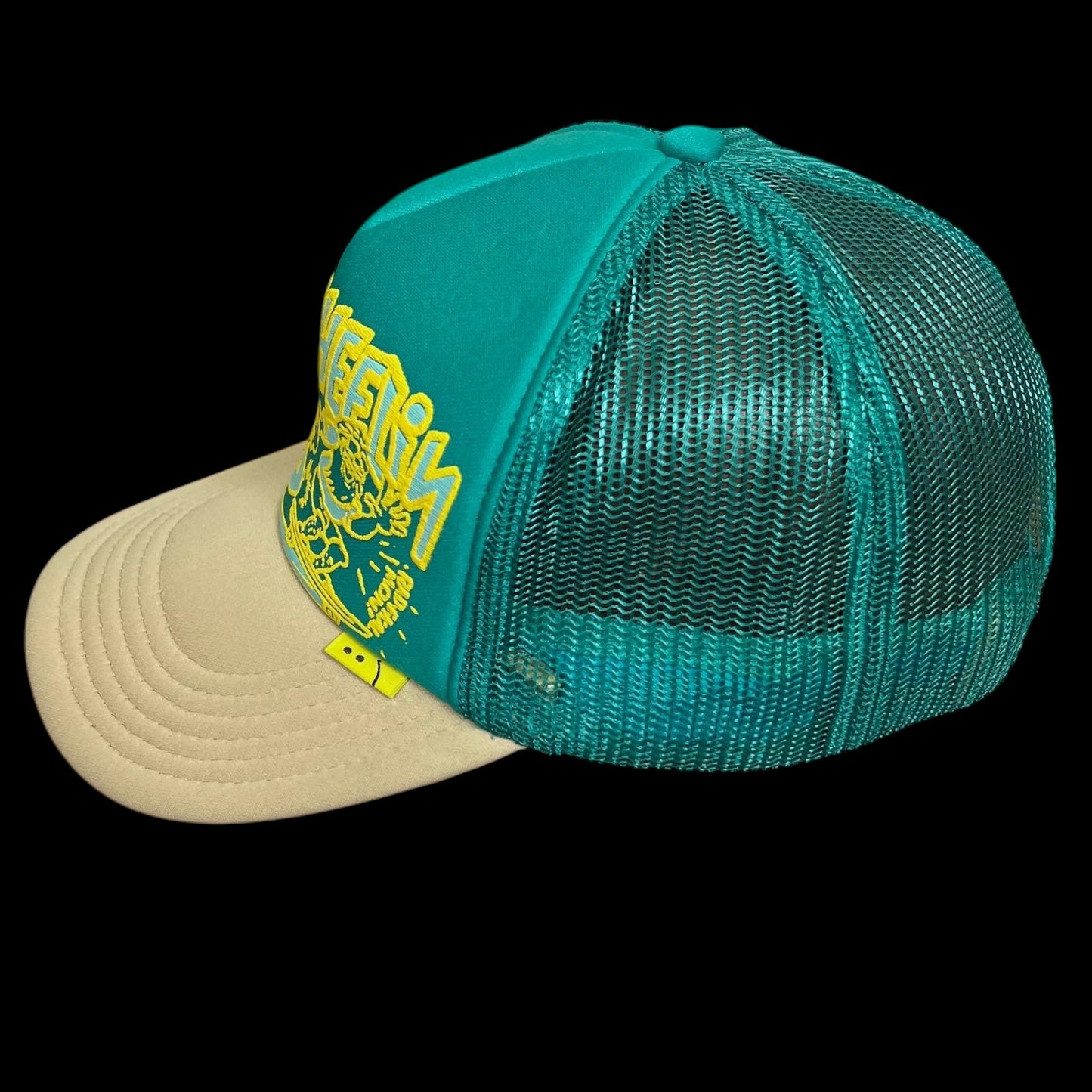 Kapital ‘Free Wheelin’ Trucker Cap Cream / Turquoise