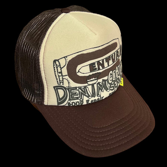 Kapital 'Century Denim' Trucker Cap Cream / Brown