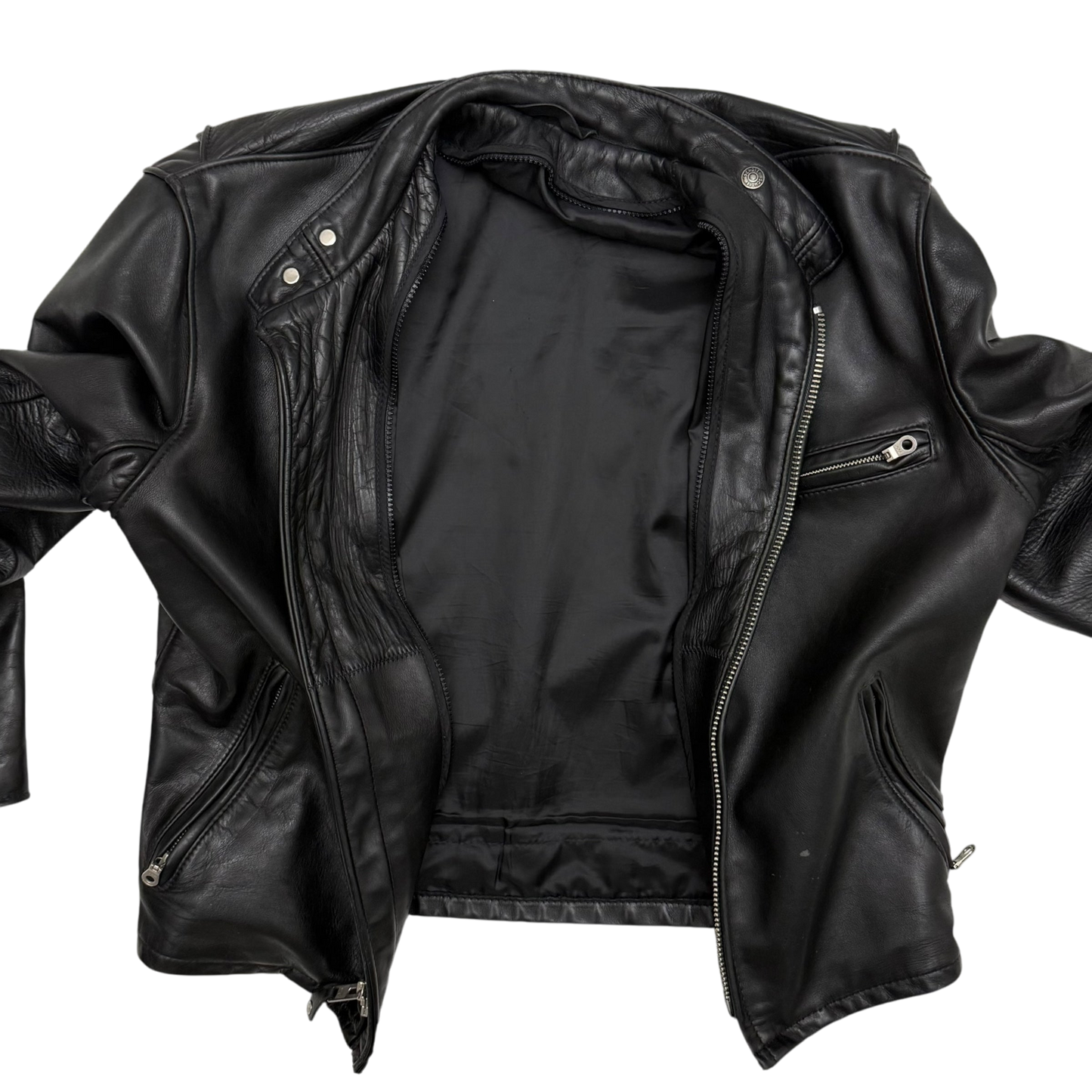 Schott 641 Horsehide Cafe Racer Jacket Black (Fits M-L)