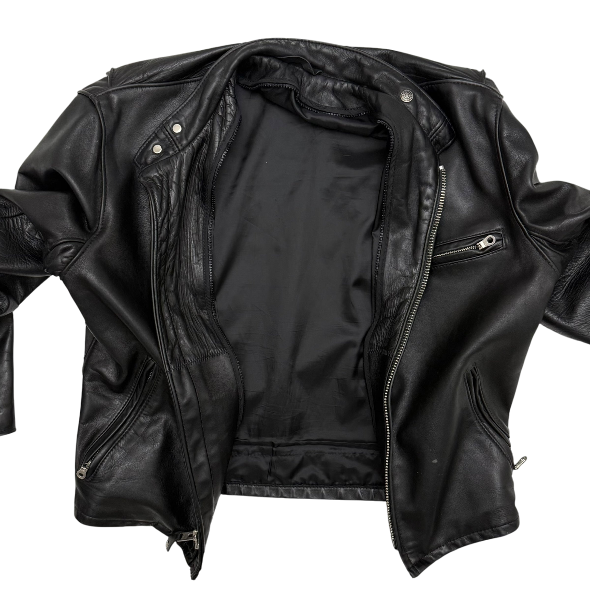 Schott 641 Horsehide Cafe Racer Jacket Black (Fits M-L)