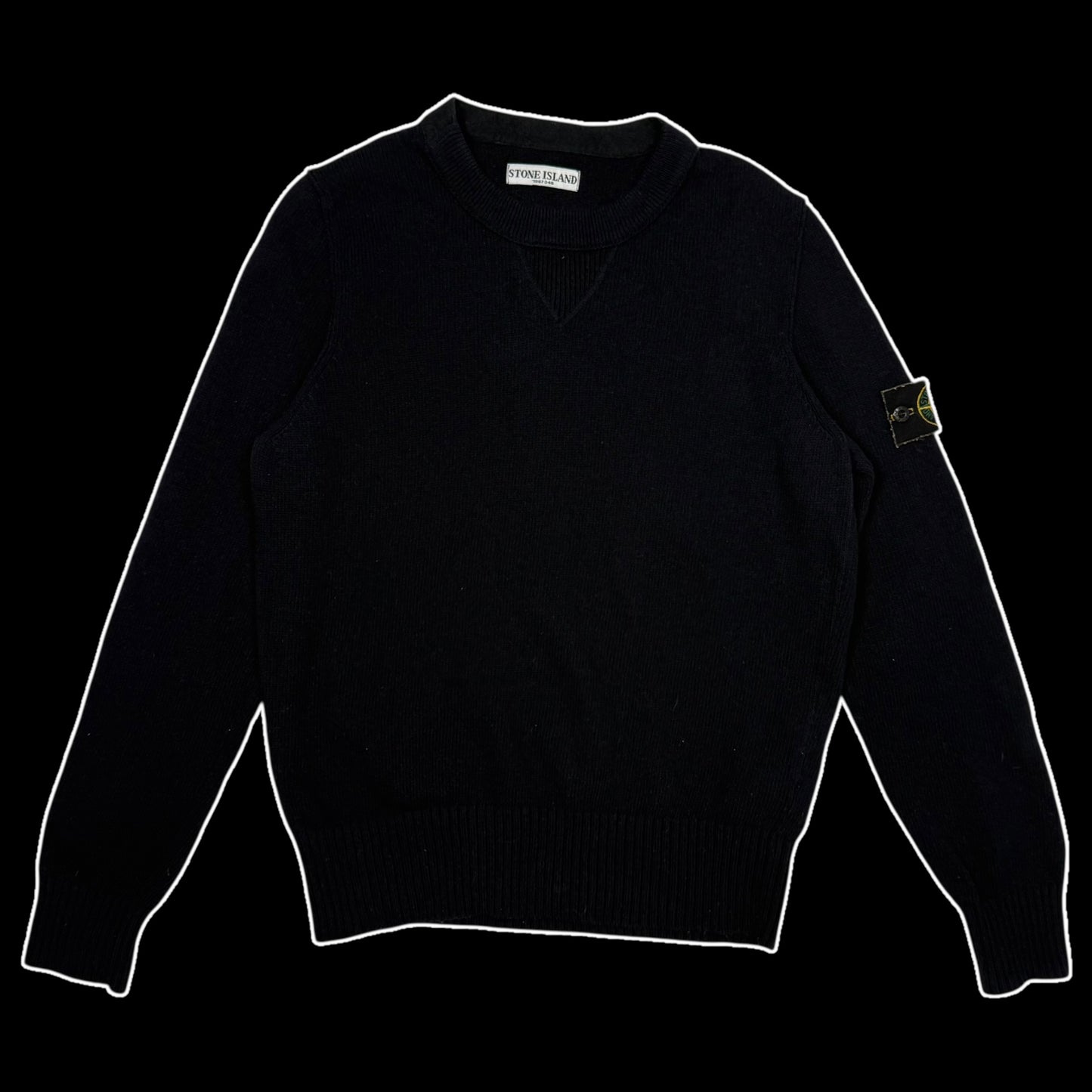 Stone Island AW10 Wool Blend Knit Sweatshirt Dark Navy (Size M)