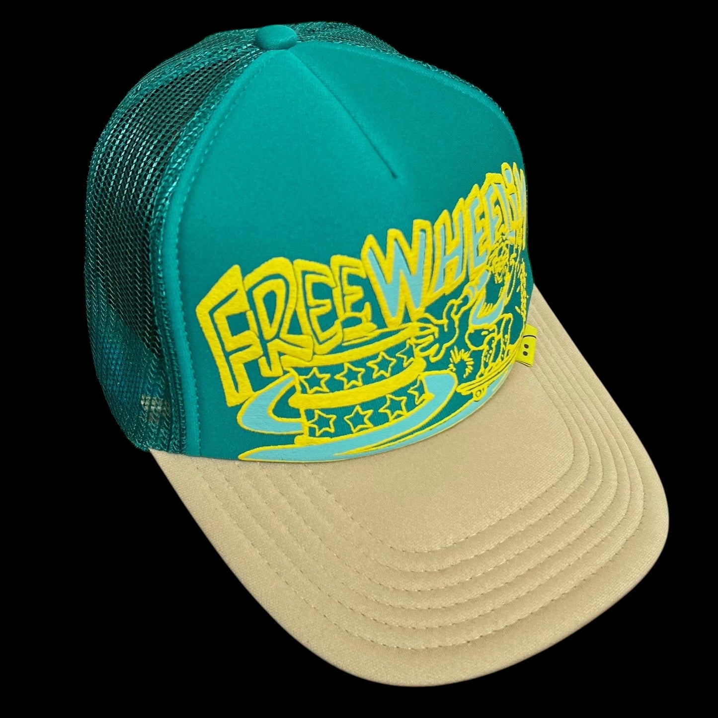 Kapital ‘Free Wheelin’ Trucker Cap Cream / Turquoise