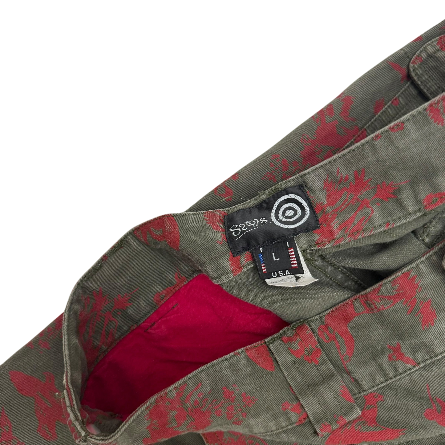 South2 West8 Fatigue Pants Green / Red (Size L)