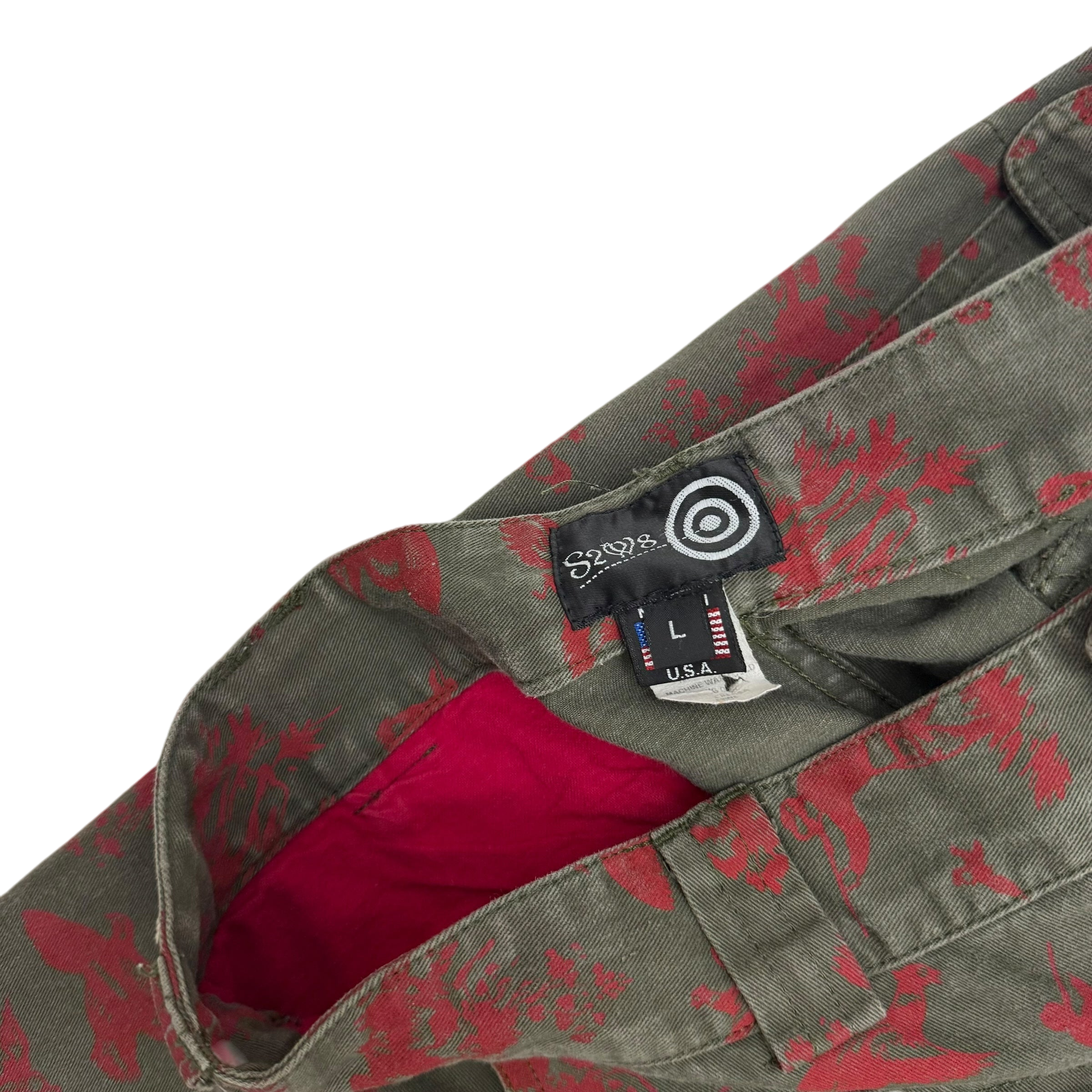South2 West8 Fatigue Pants Green / Red (Size L)