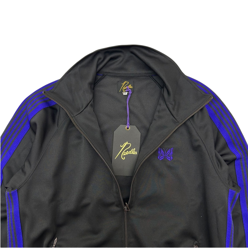 Needles Poly Smooth Track Jacket Black/Purple (Size L)