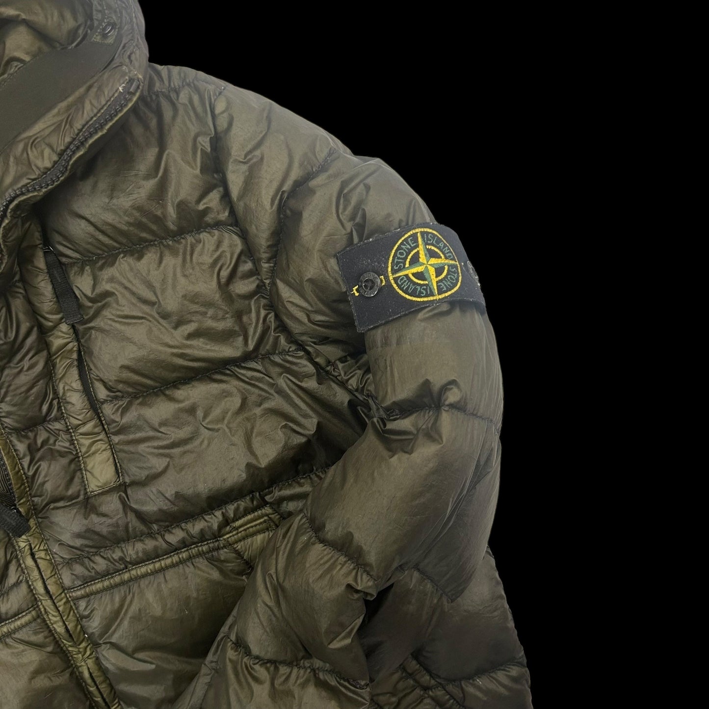 2015 Stone Island Garment Dyed Down Puffer Jacket Khaki Green (Fits M/L)