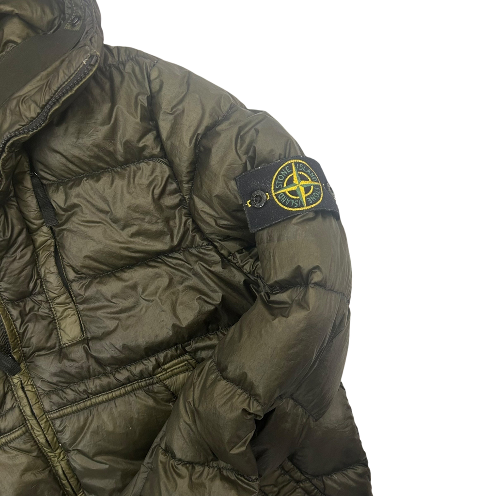2015 Stone Island Garment Dyed Down Puffer Jacket Khaki Green (Fits M/L)