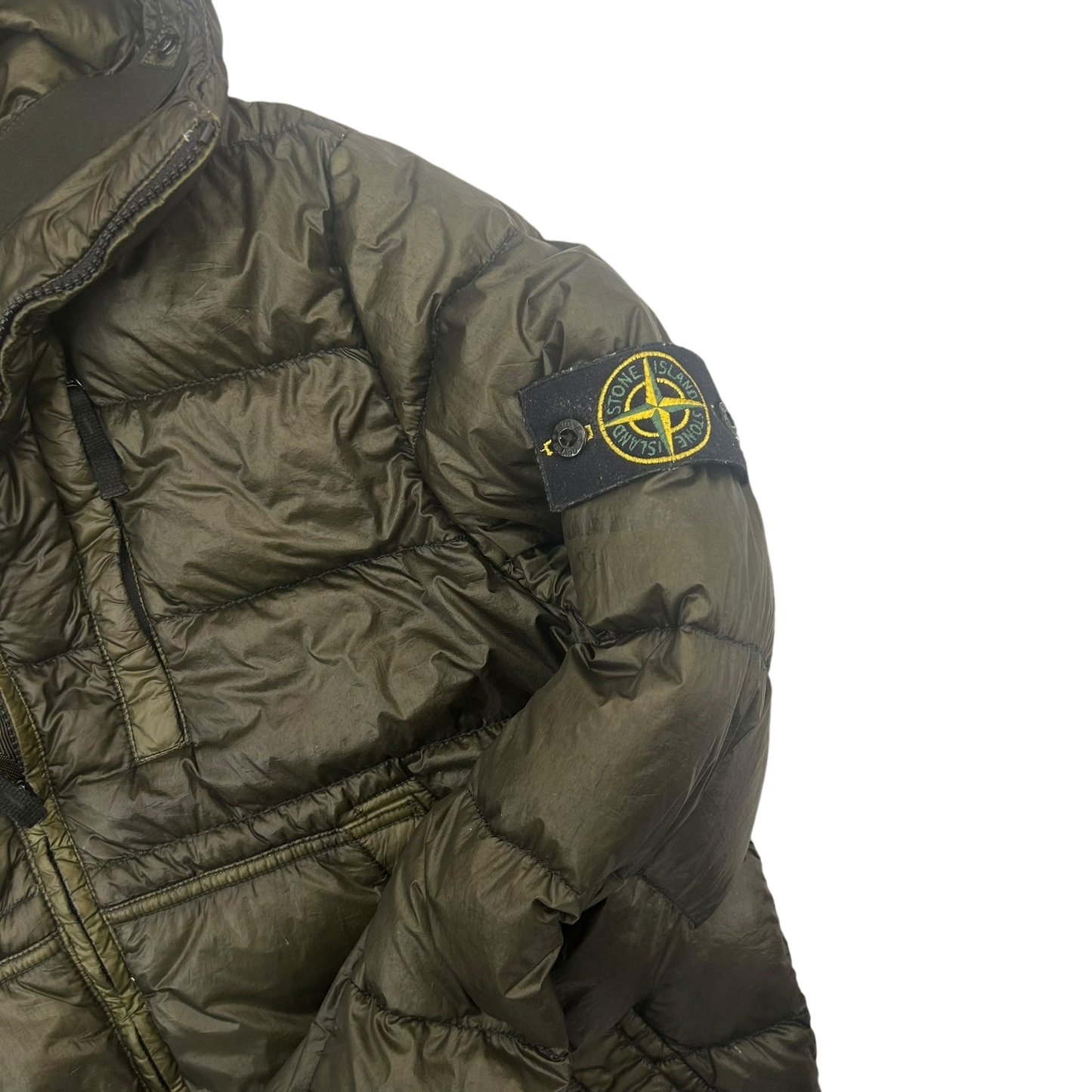 2015 Stone Island Garment Dyed Down Puffer Jacket Khaki Green (Fits M/L)