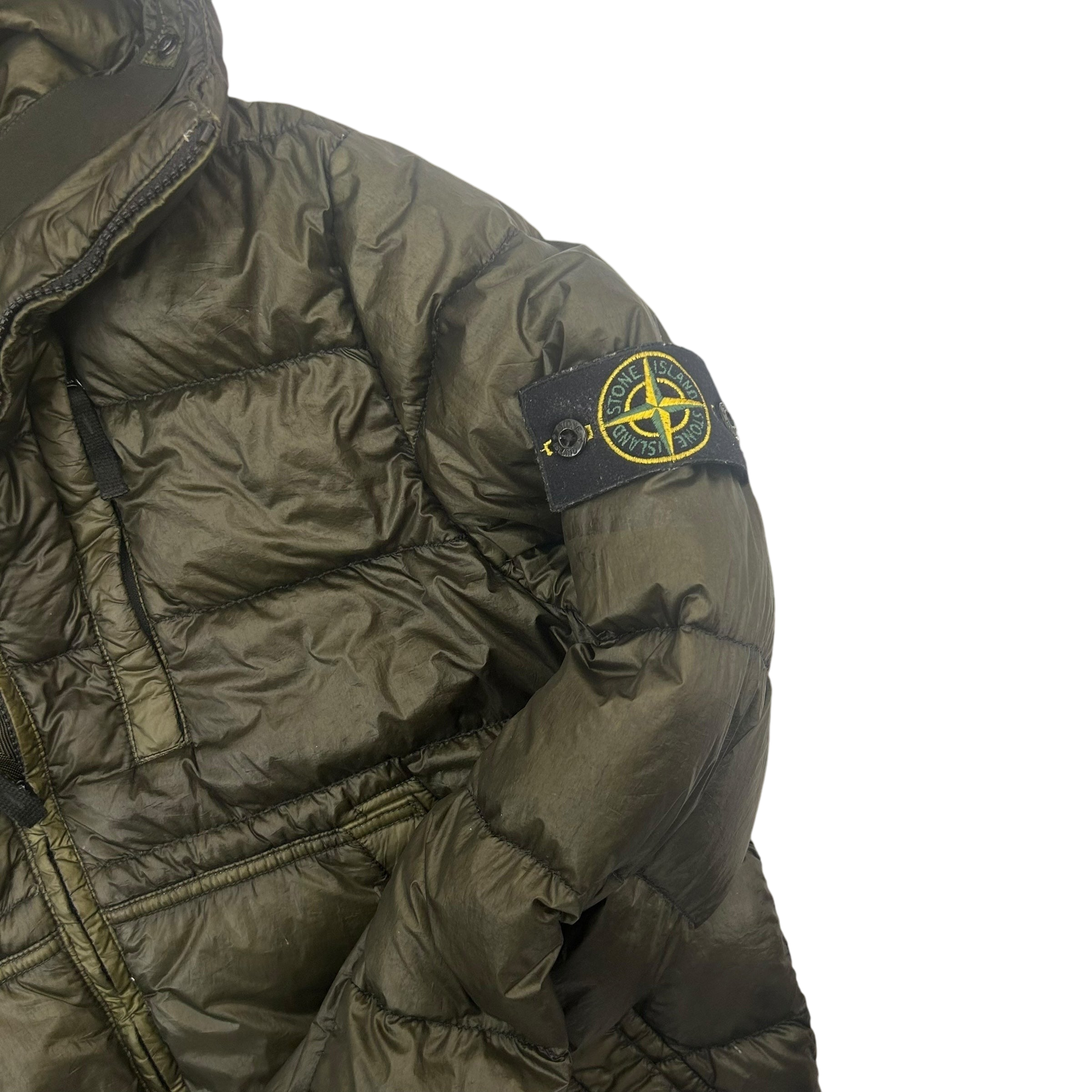 2015 Stone Island Garment Dyed Down Puffer Jacket Khaki Green (Fits M/L)