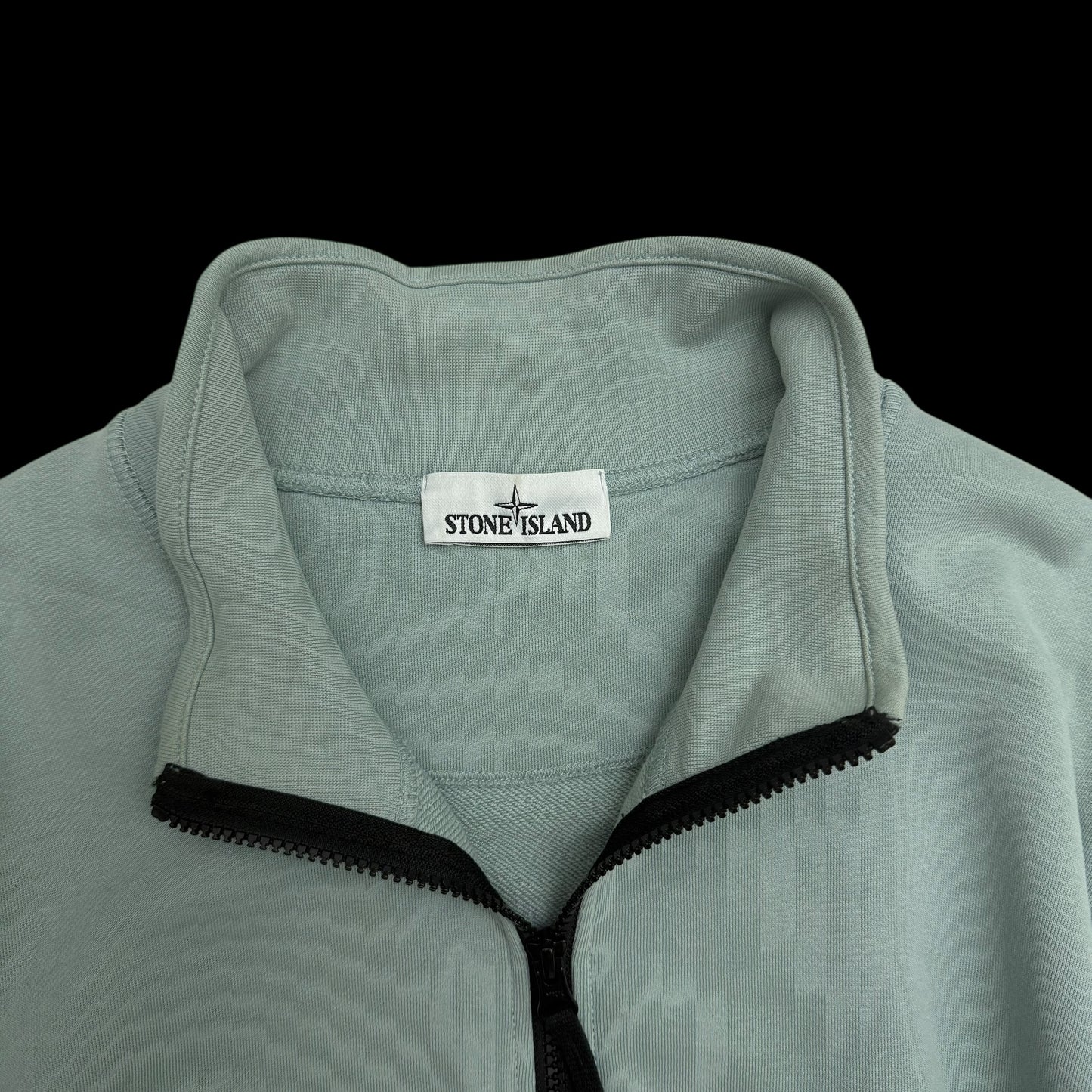 Stone Island Garment-Dyed Quarter-Zip Sweatshirt Light Blue (Fits L-XL)