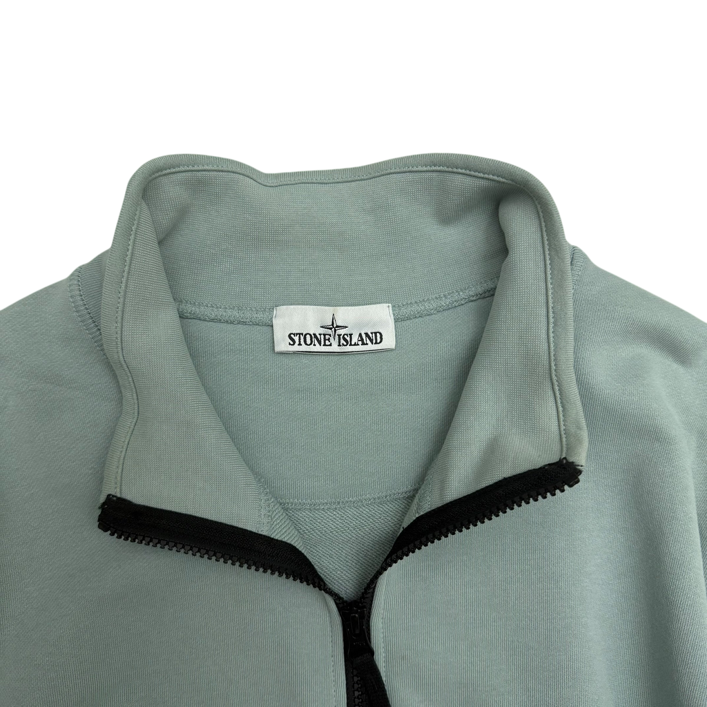 Stone Island Garment-Dyed Quarter-Zip Sweatshirt Light Blue (Fits L-XL)