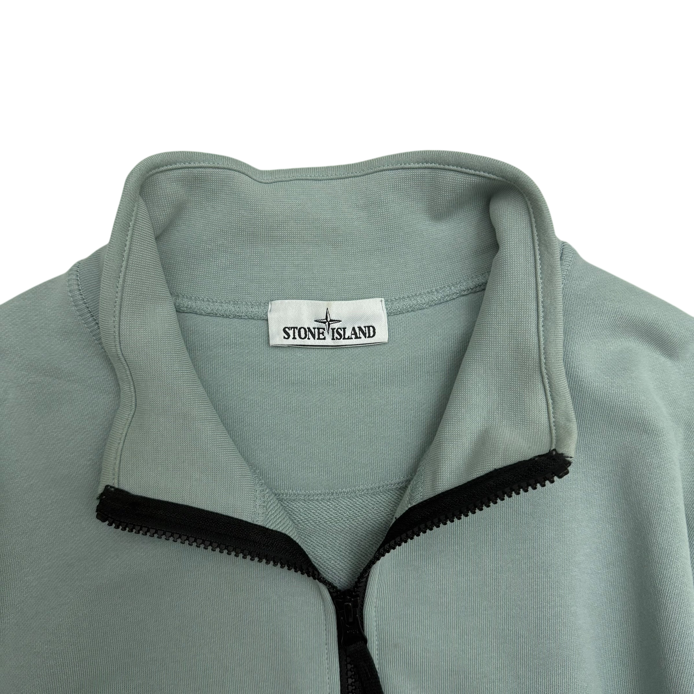 Stone Island Garment-Dyed Quarter-Zip Sweatshirt Light Blue (Fits L-XL)