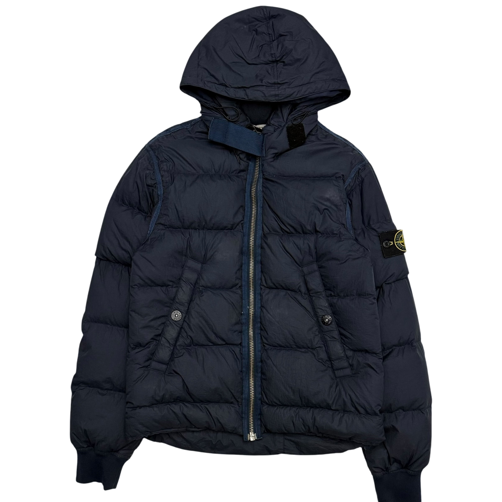 Stone Island AW 2009 Opaque Nylon Tela Down Jacket Navy (Size S)
