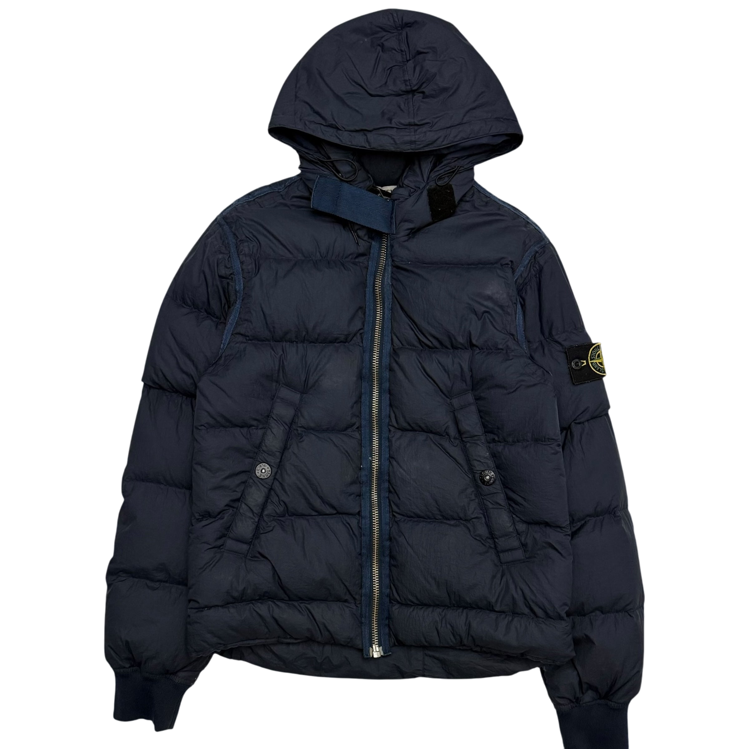 Stone Island AW 2009 Opaque Nylon Tela Down Jacket Navy (Size S)
