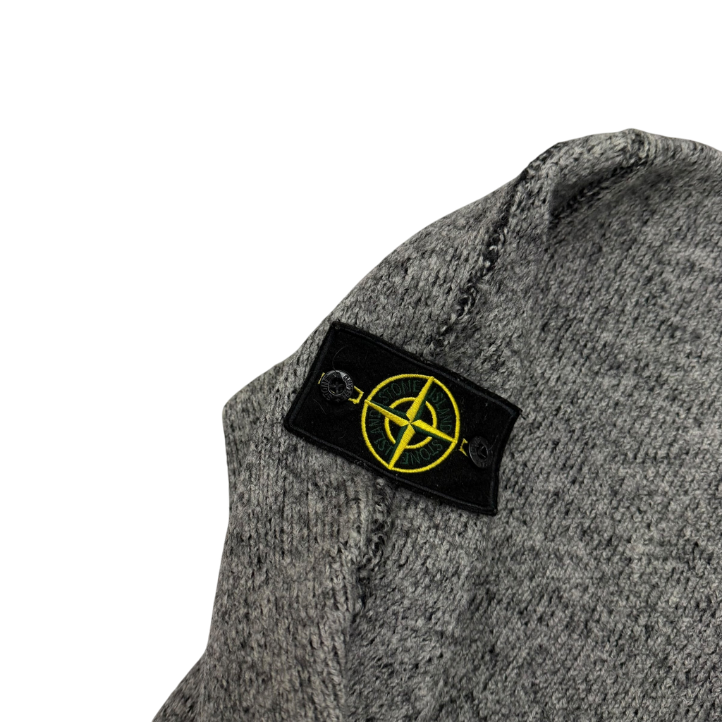 Stone Island AW 2000 Cropped Pure Wool Knit Sweatshirt Grey (fits M-XL womens)