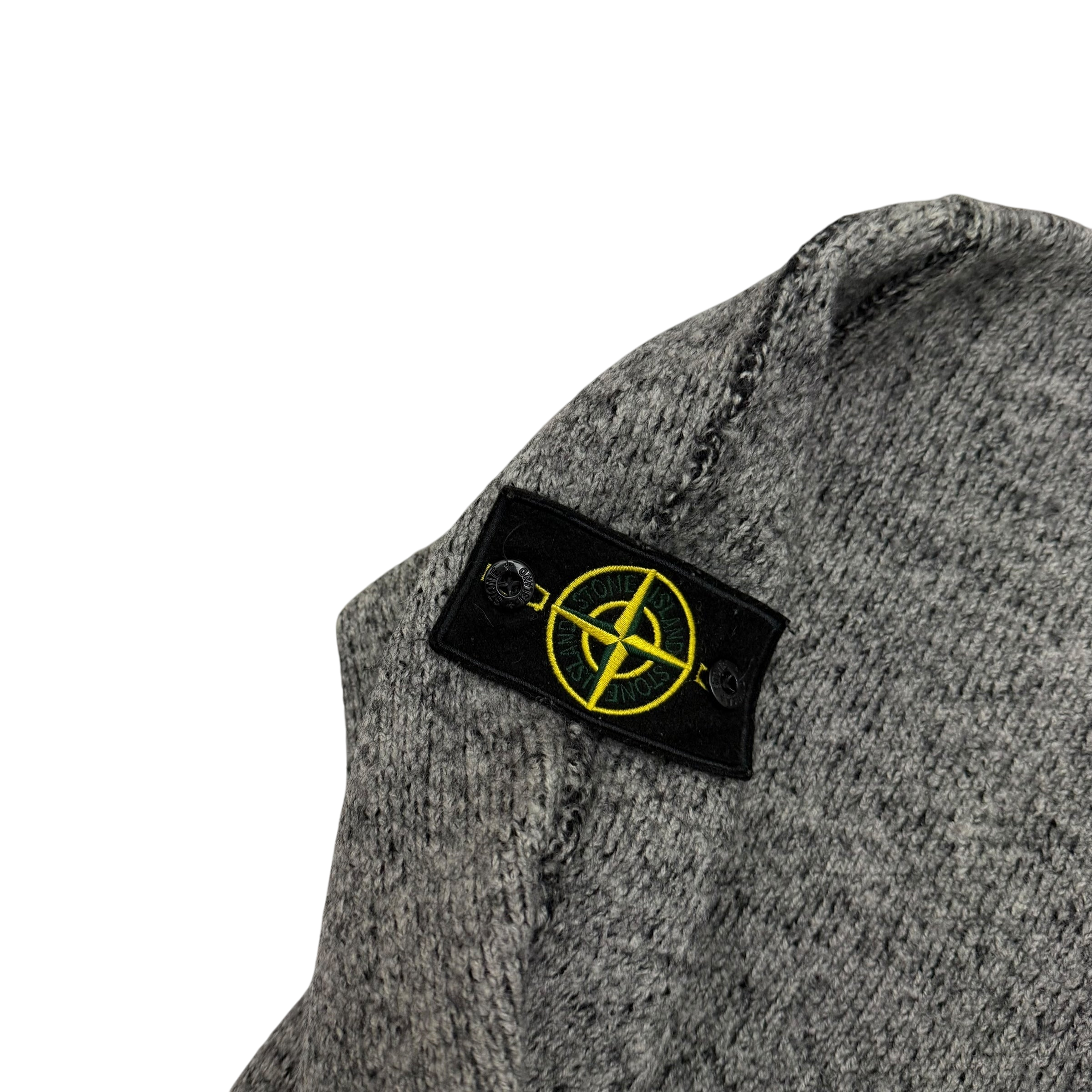 Stone Island AW 2000 Cropped Pure Wool Knit Sweatshirt Grey (fits M-XL womens)
