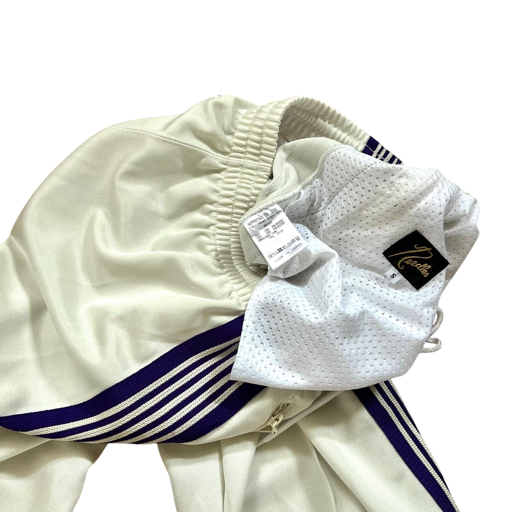 Needles Cream / Purple Poly Smooth Track Pants (Size S)