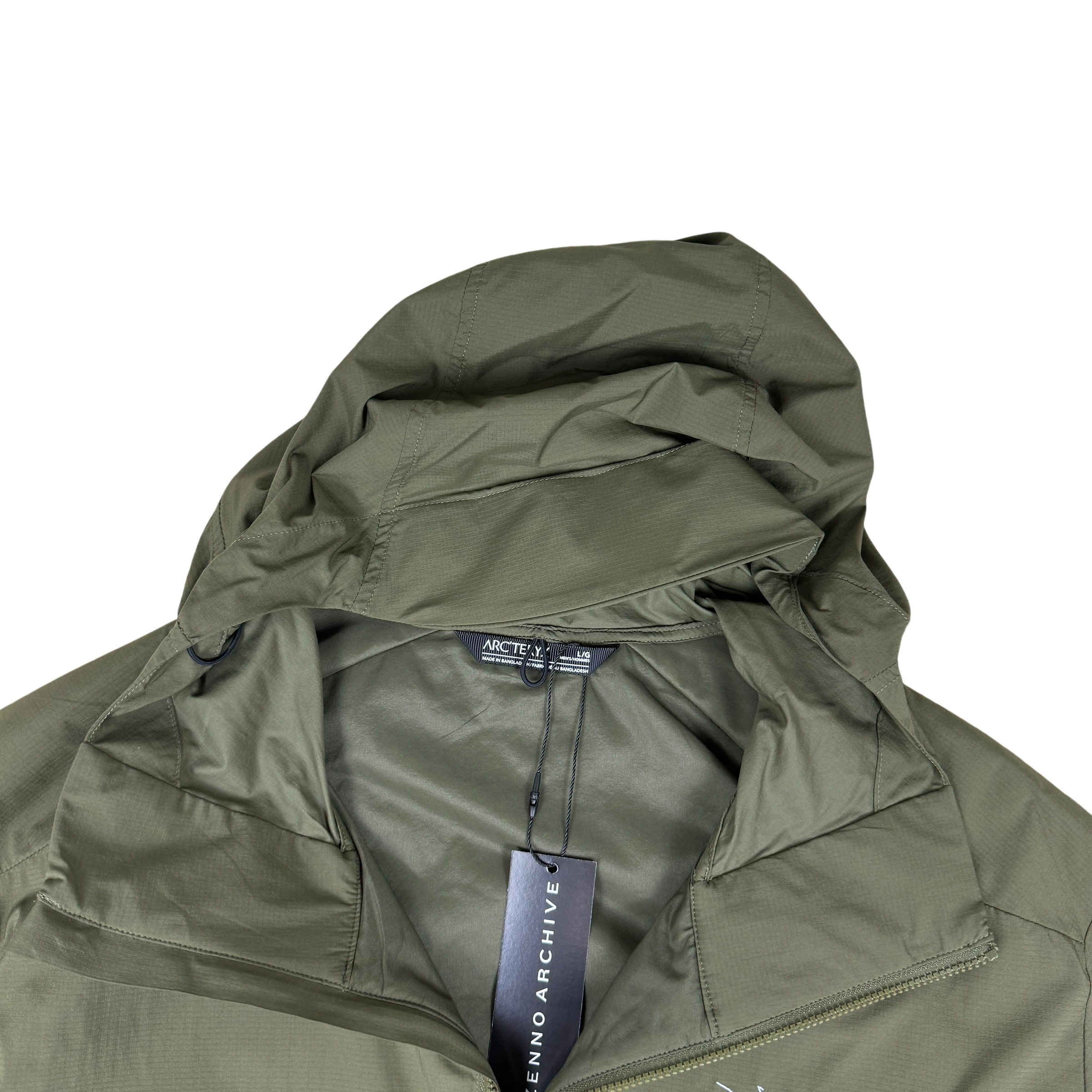 Arc’teryx Atom SL Down Hooded Jacket Khaki Green (Size L)