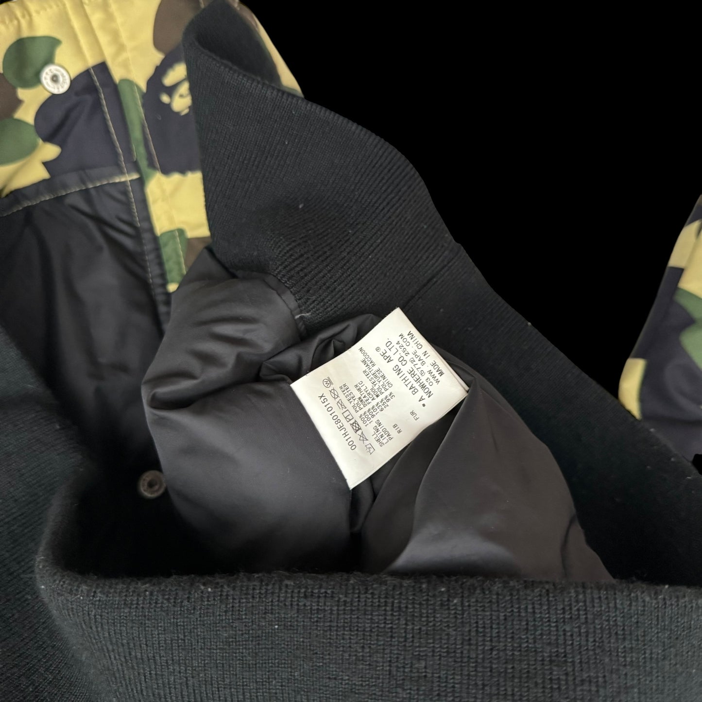 Bape (A Bathing Ape) 1st Camo N-2B Fur-Lined Down Jacket (Size L)