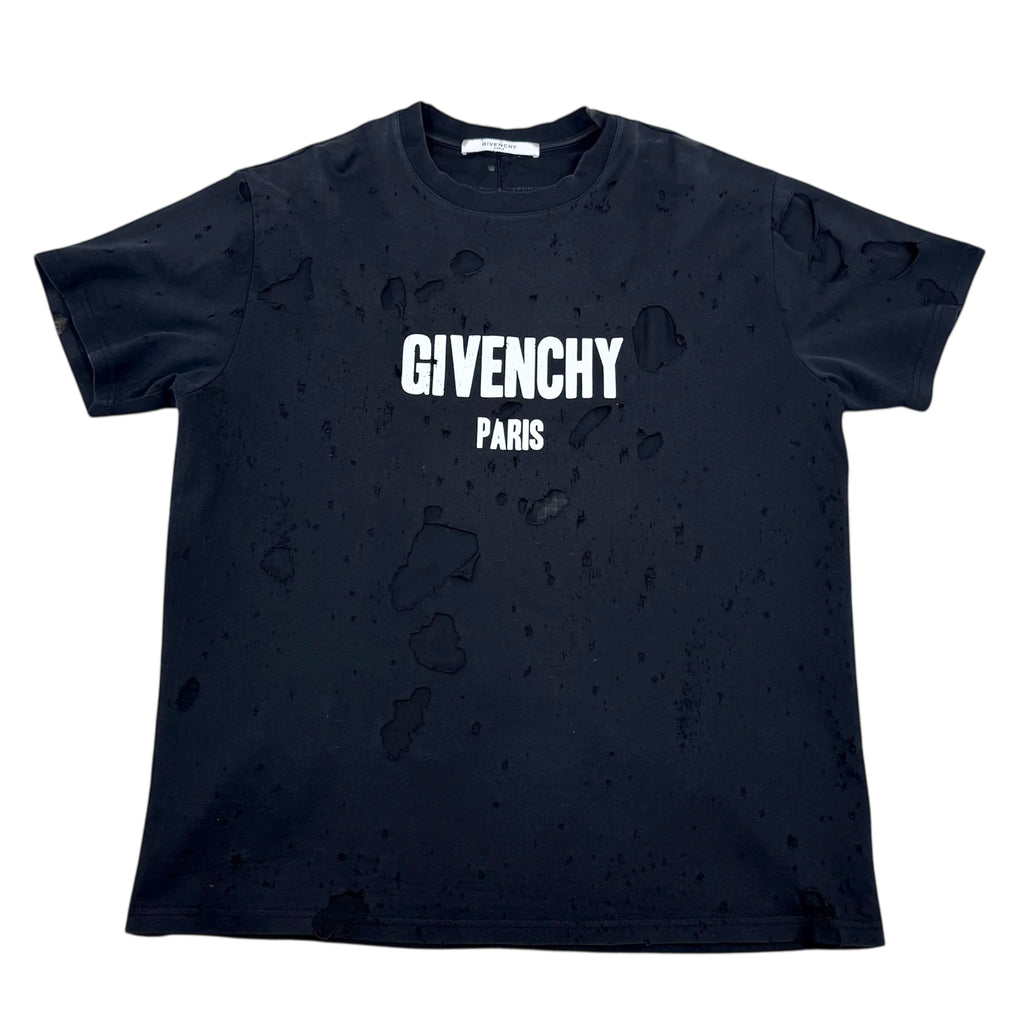 Givenchy Paris Distressed T-Shirt Black (Fits M-L)