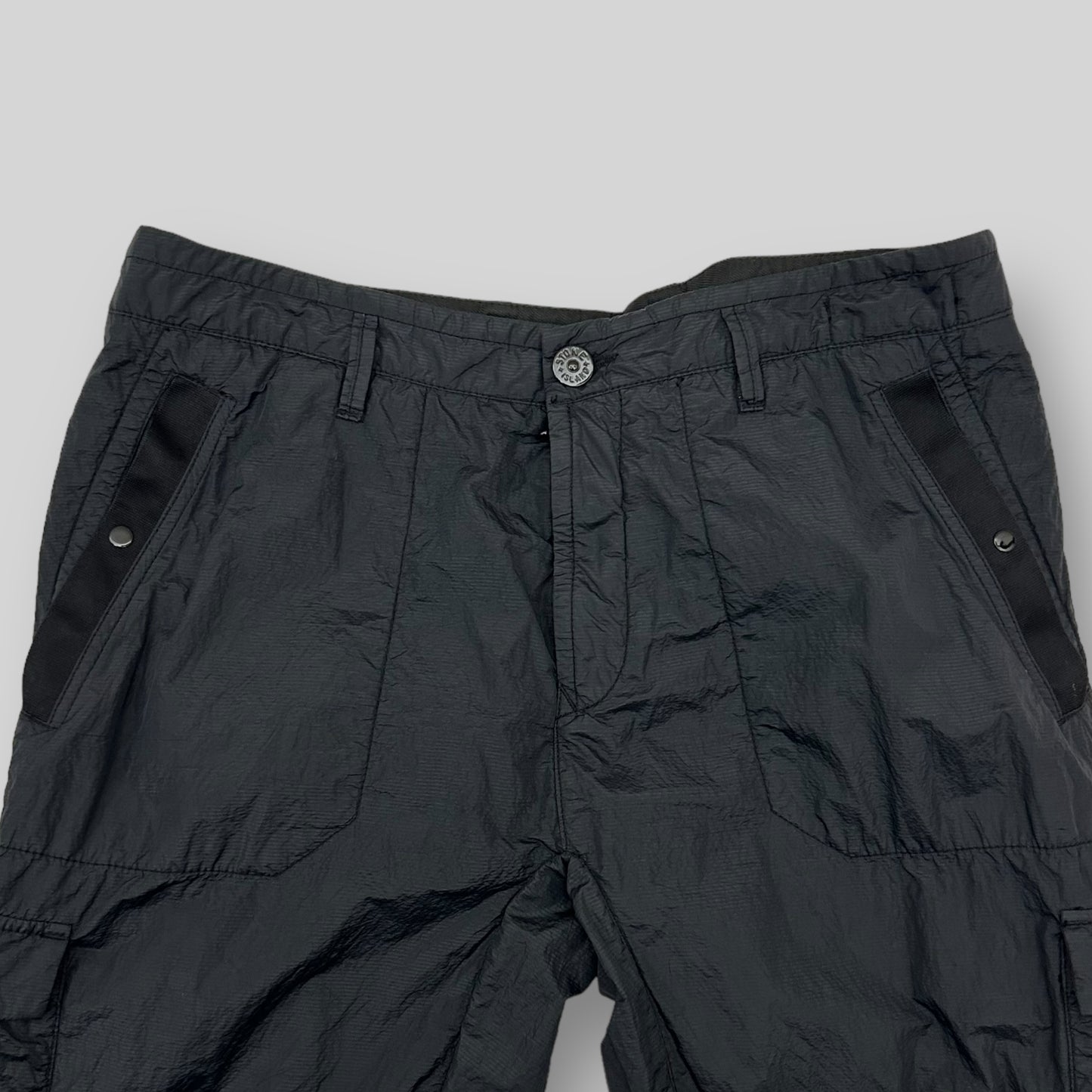 Stone Island Type RE Metal Nylon Cargo Pants Black (Size 34")