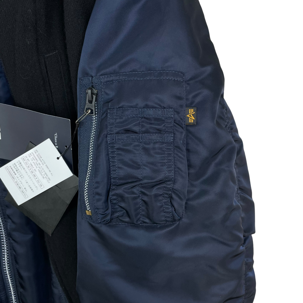 Undercover Jun Takahashi x Alpha Industries 3-Way Docking Wool Shrink MA-1 Coat Navy/Black (Size 3/L)