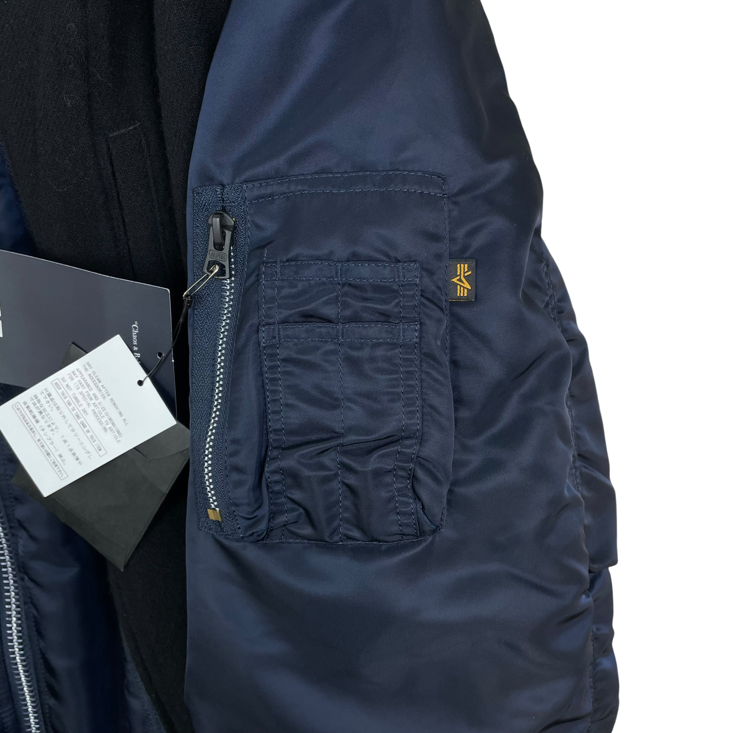 Undercover Jun Takahashi x Alpha Industries 3-Way Docking Wool Shrink MA-1 Coat Navy/Black (Size 3/L)