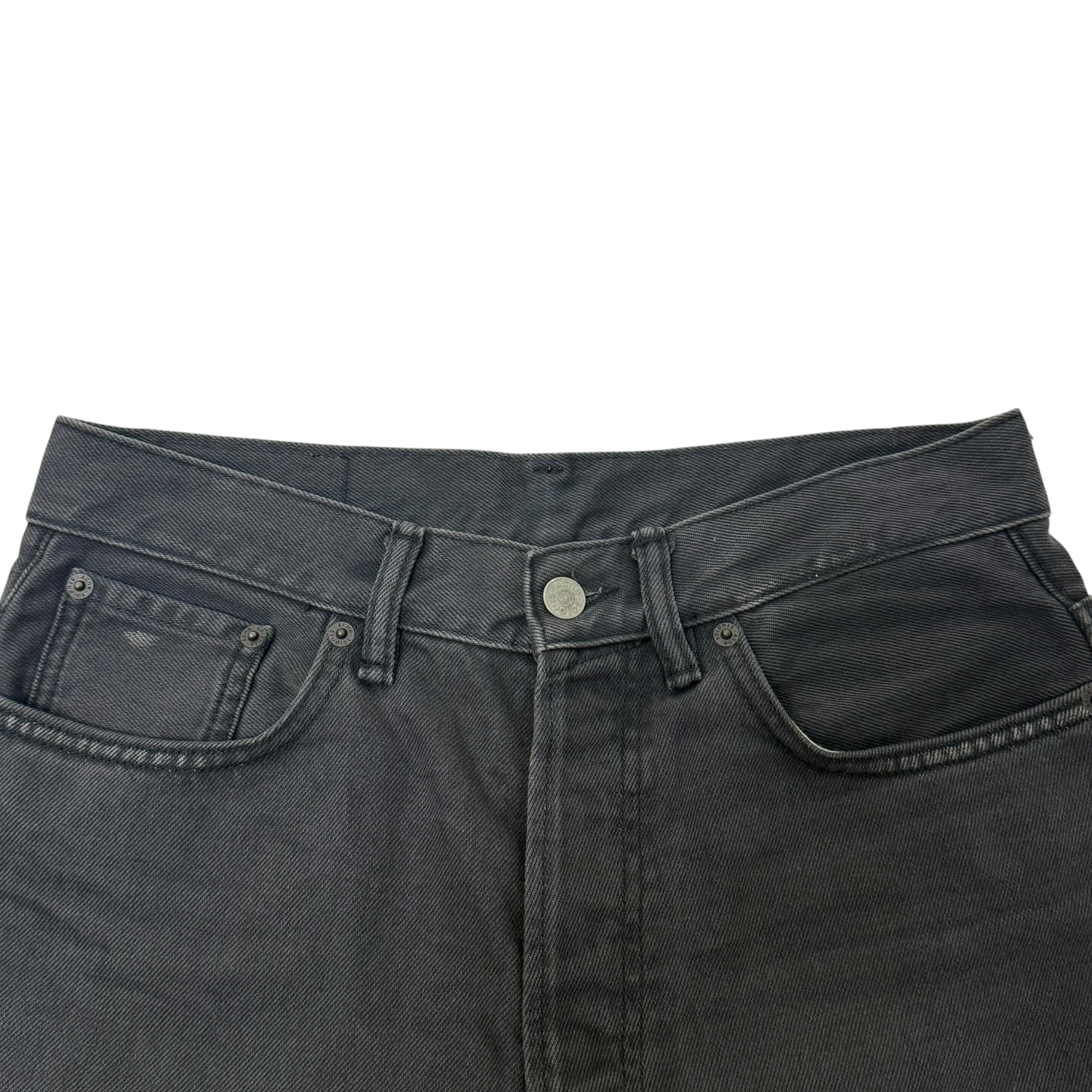 Acne Studios Loose Fit Denim Shorts Washed Grey (Fits 30”)