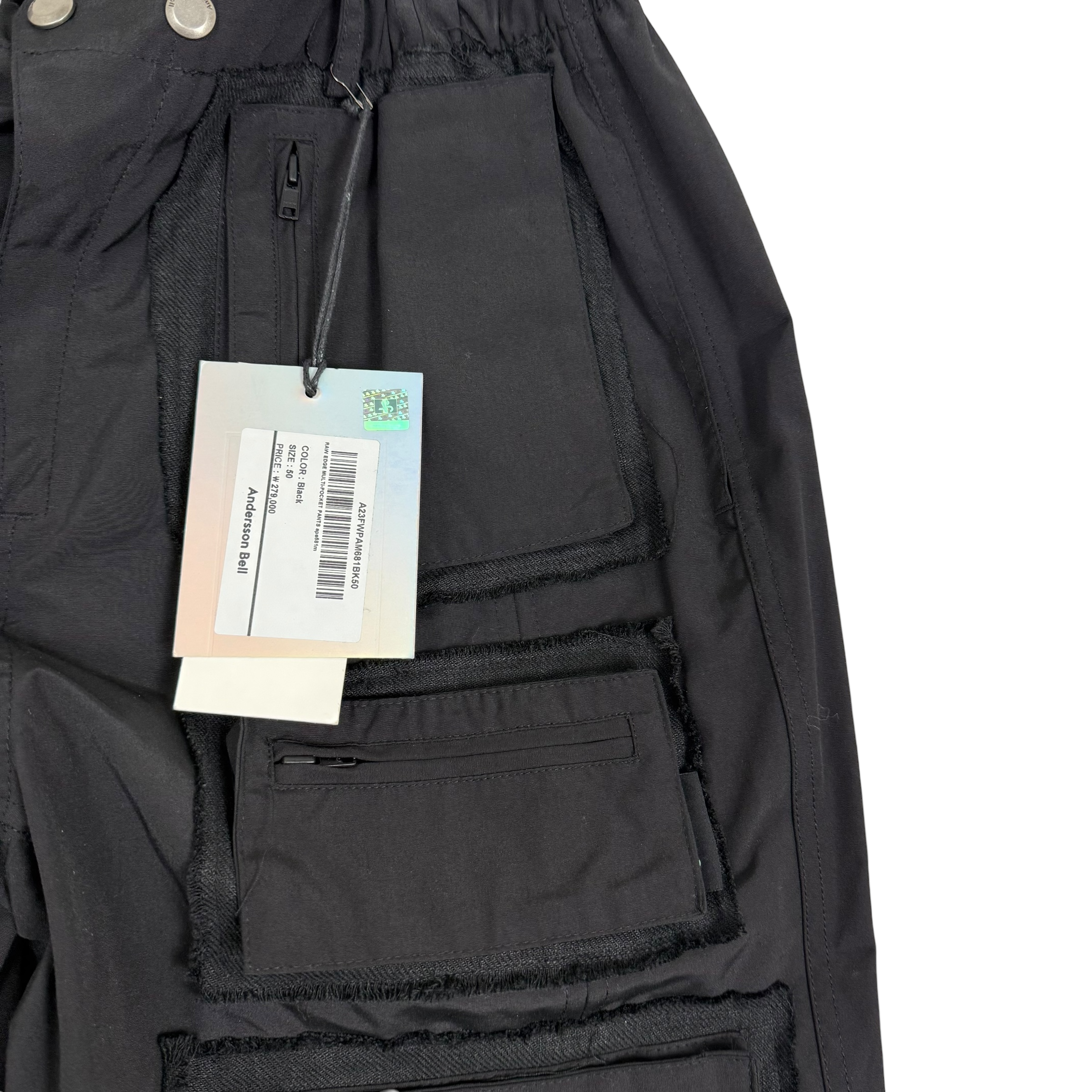 Andersson Bell Raw Edge Multi Pocket Pants Black (Size L)