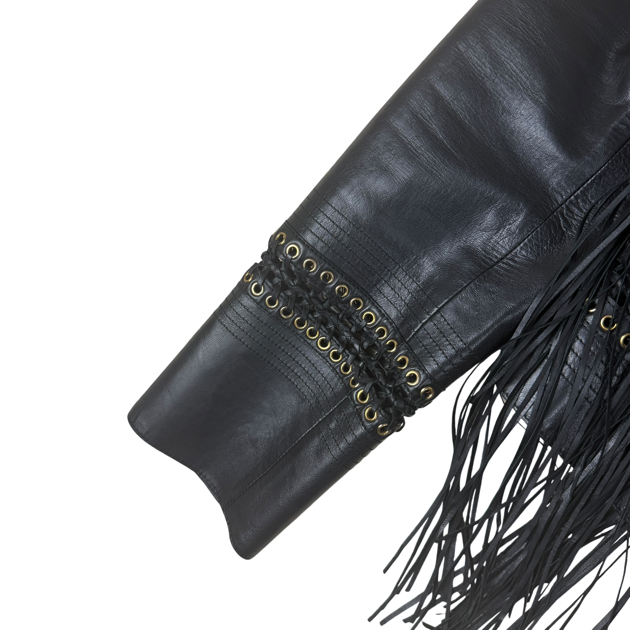 Roberto Cavalli Fringe Leather Jacket (Size 44)