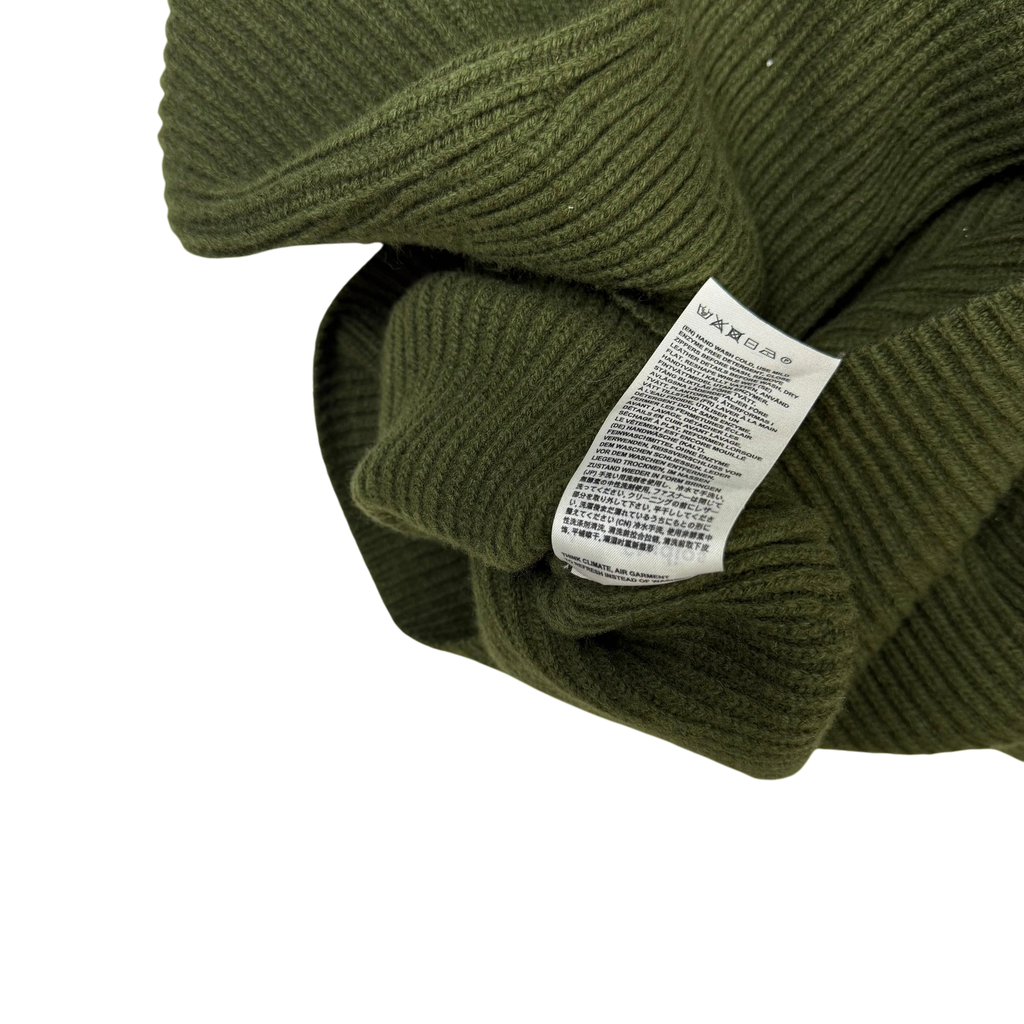 Acne Studios Fisherman Wool Blend Knit Quarter-Zip Sweatshirt Hunter Green (fits S-M)