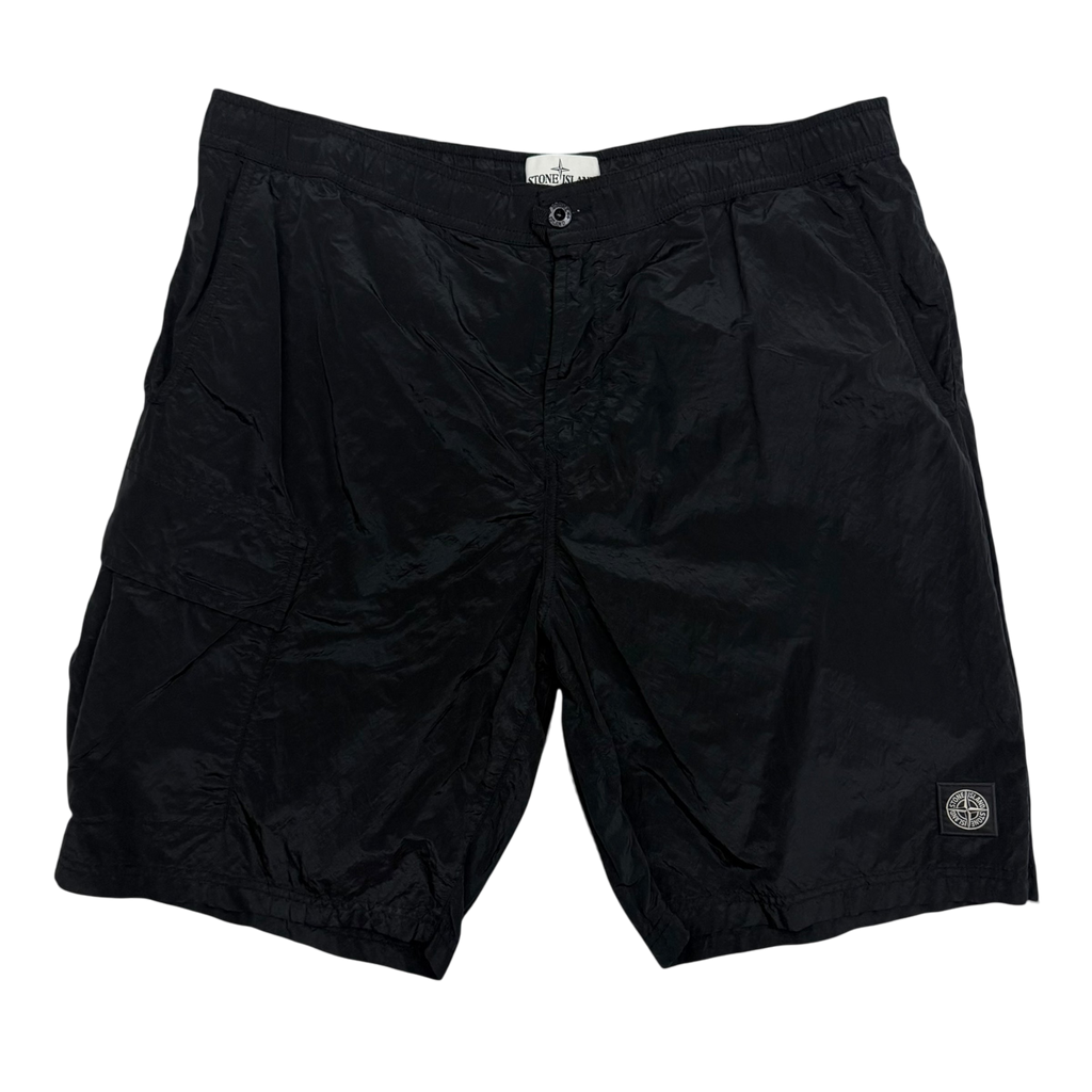 Stone Island Logo Patch Nylon Metal Shorts Black (Size XL)