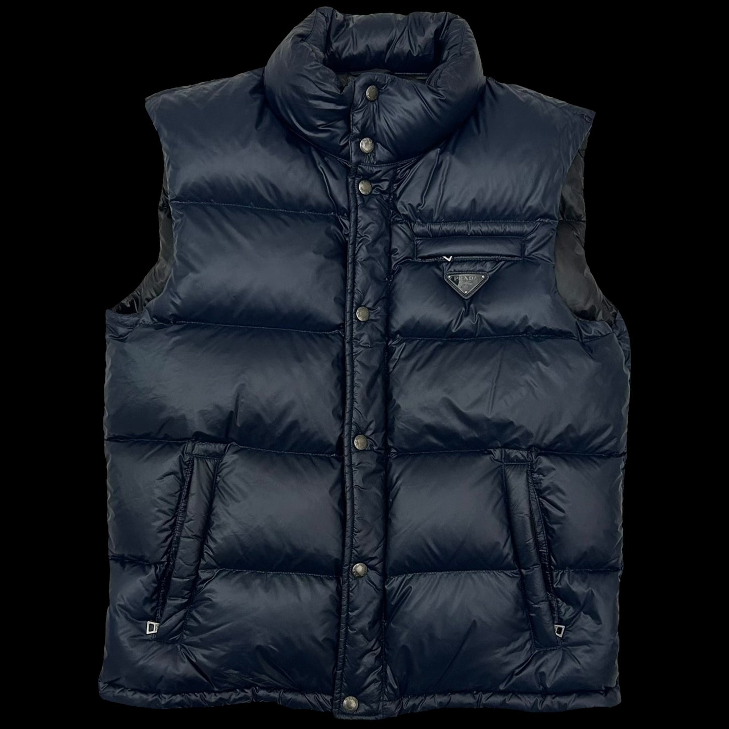 Prada Logo Appliqué Down Gilet Vest Navy (Size M)