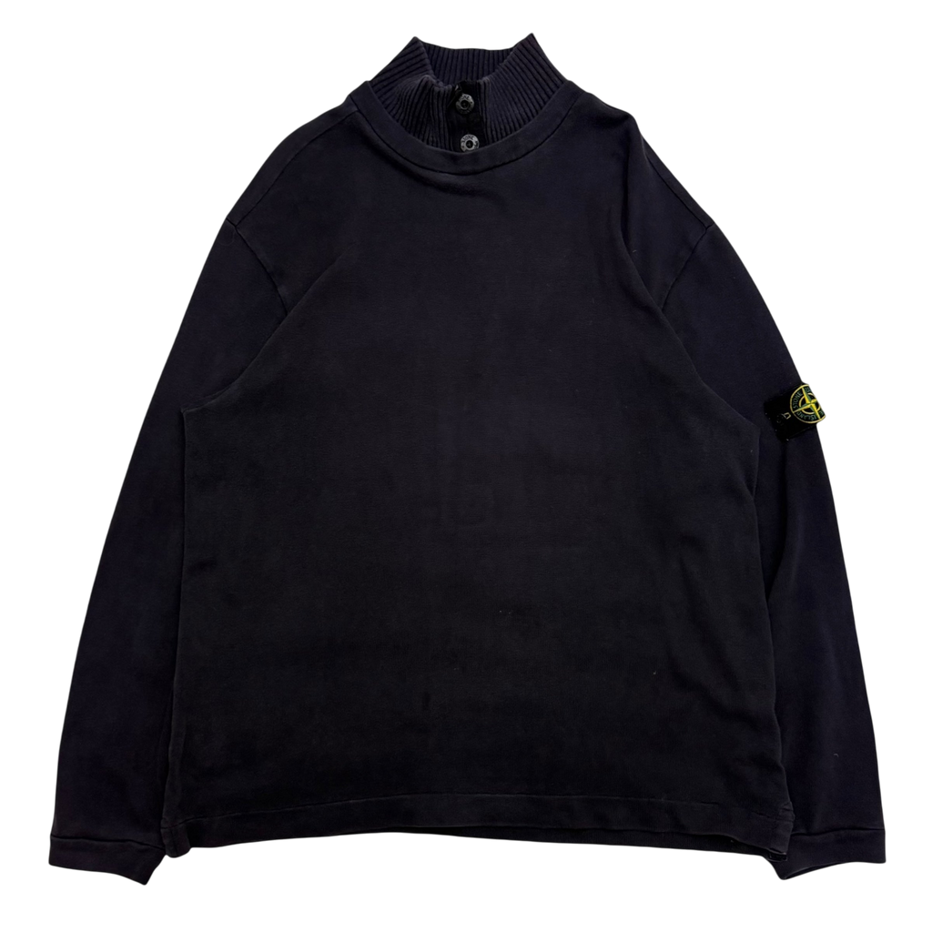 Stone Island 90s Collared Sweatshirt Navy (Fits XL-XXL)