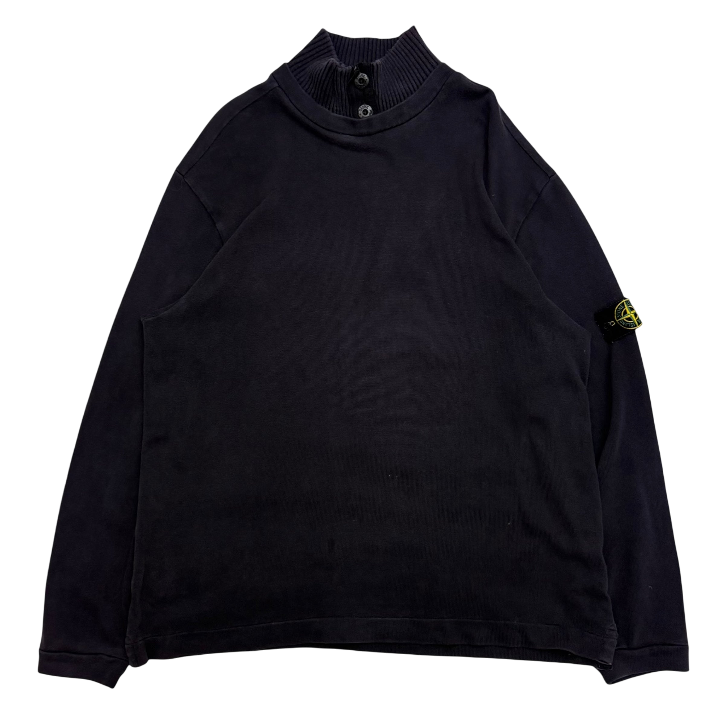 Stone Island 90s Collared Sweatshirt Navy (Fits XL-XXL)