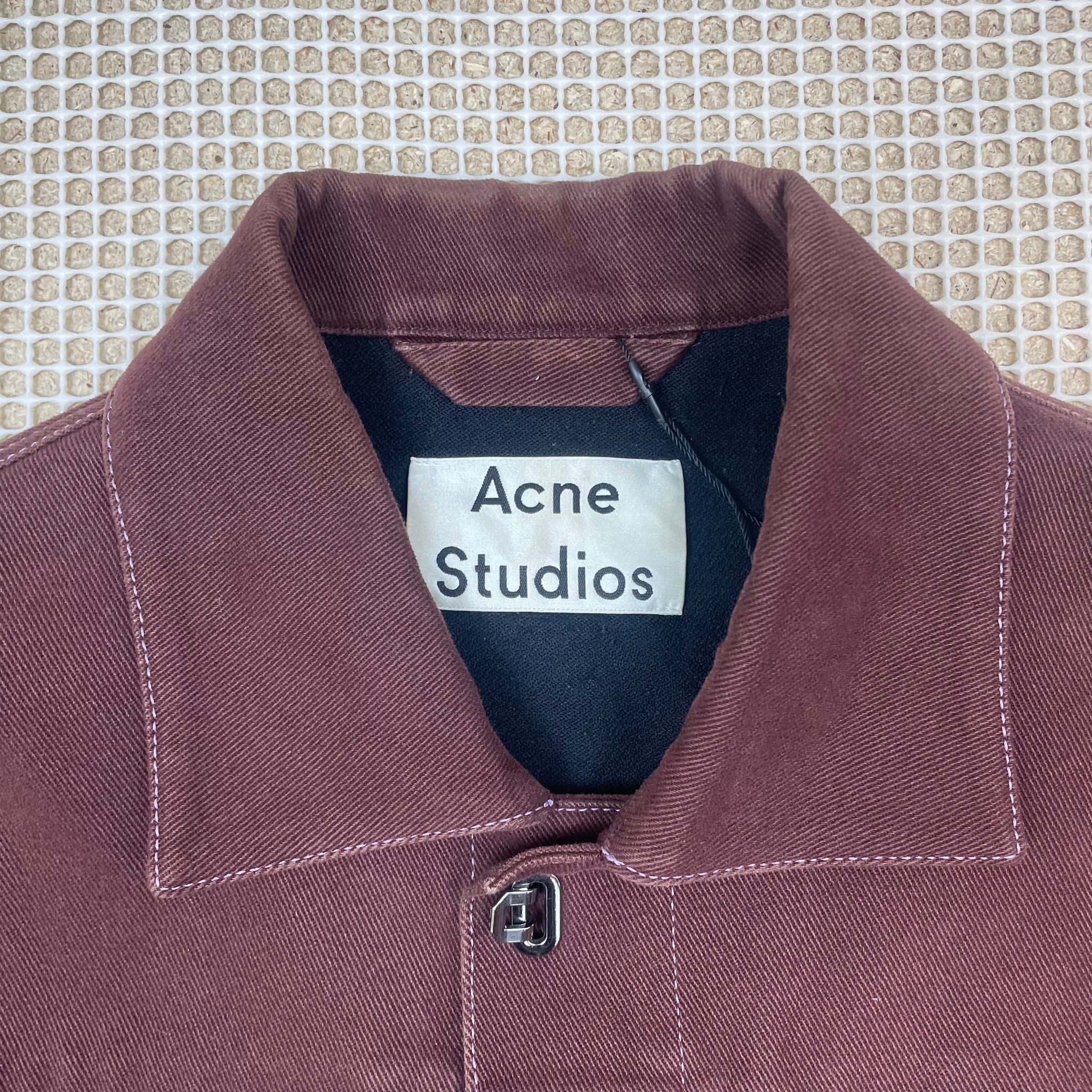 Acne Studios FN-MN-OUTW000187 Denim Jacket Maroon (Size 46)