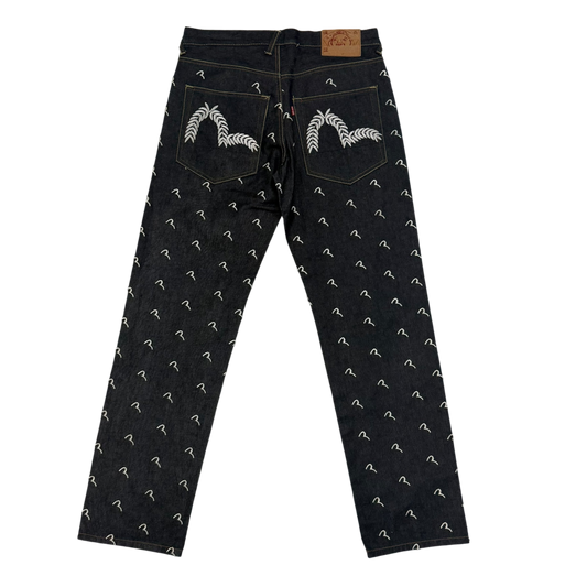 Evisu All Over Angle Print Jeans (Fits 32”)