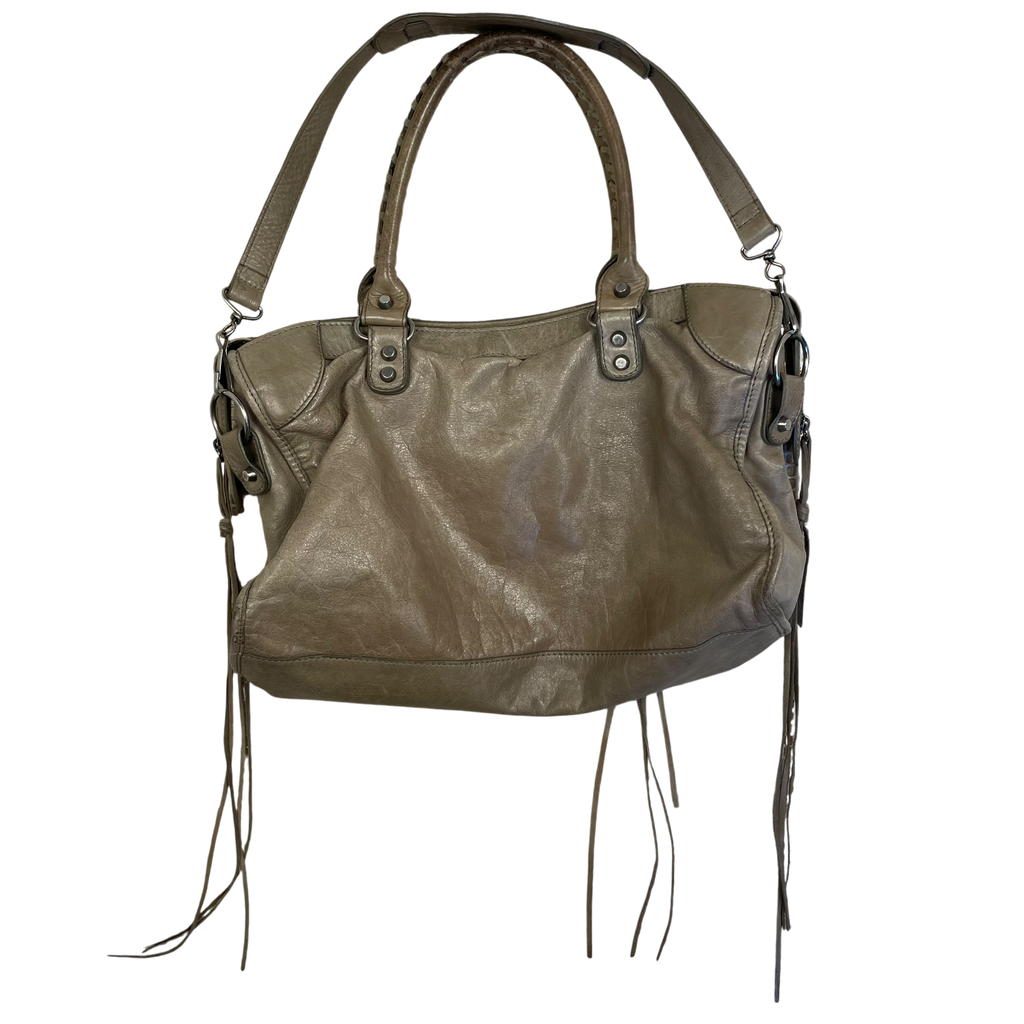 Balenciaga Leather City Bag Taupe