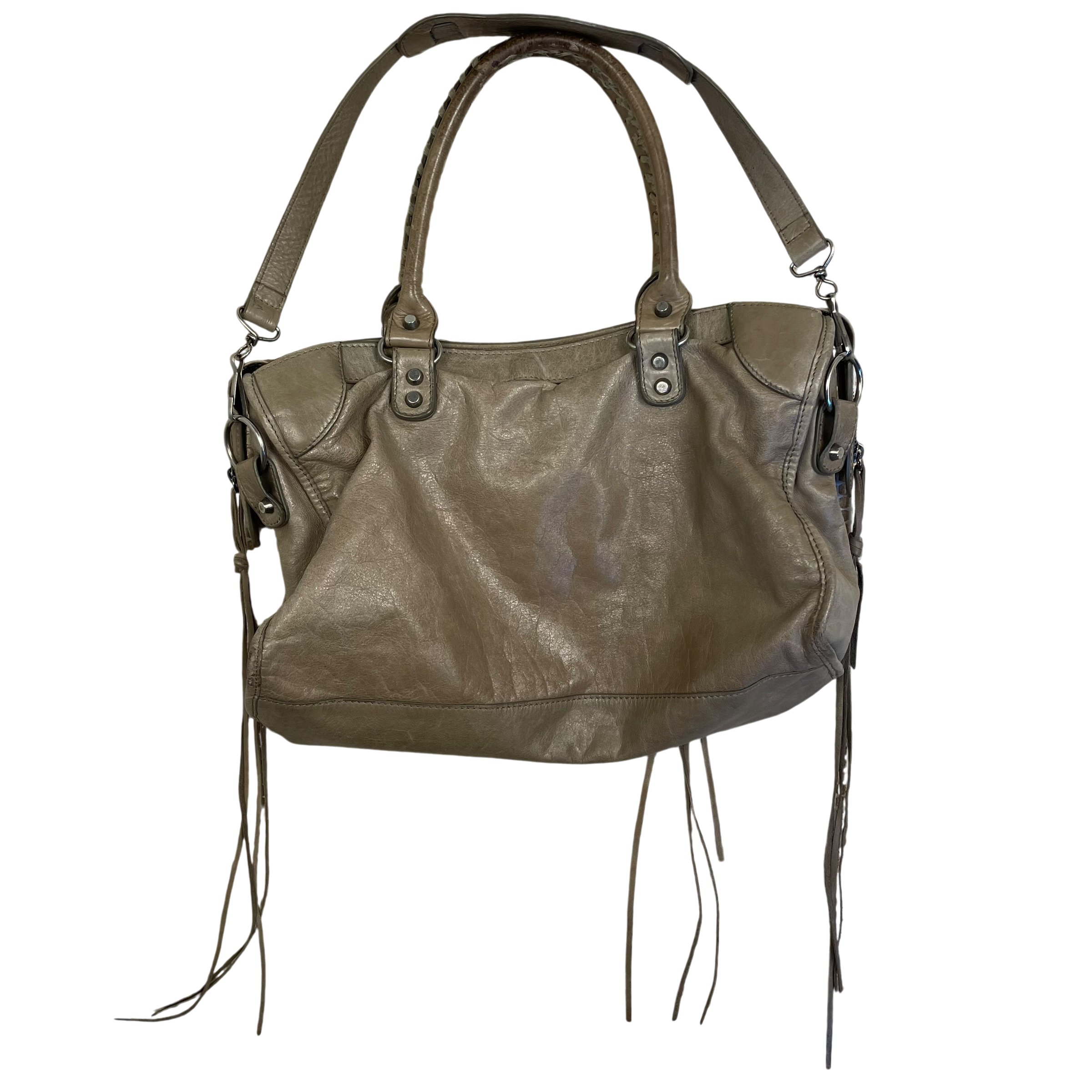 Balenciaga Leather City Bag Taupe