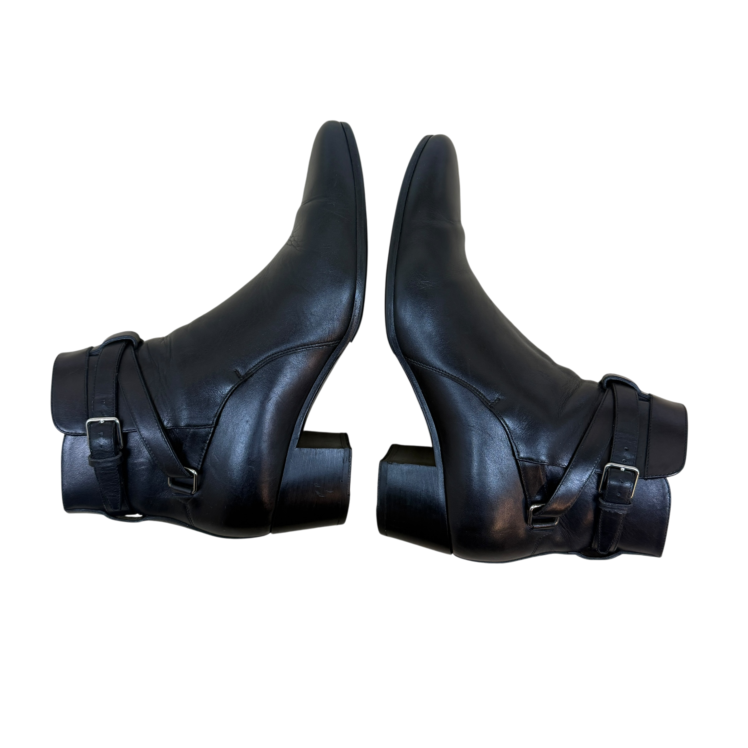 Saint Laurent Pointed Toe Leather Ankle Boots Black (Size EU39.5)