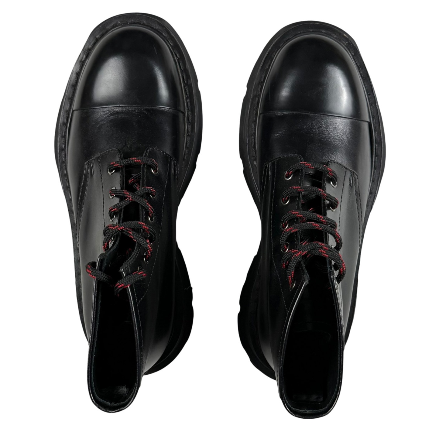 Alexander McQueen Oversized Sole Combat Leather Boots Black (fits US8.5-9)