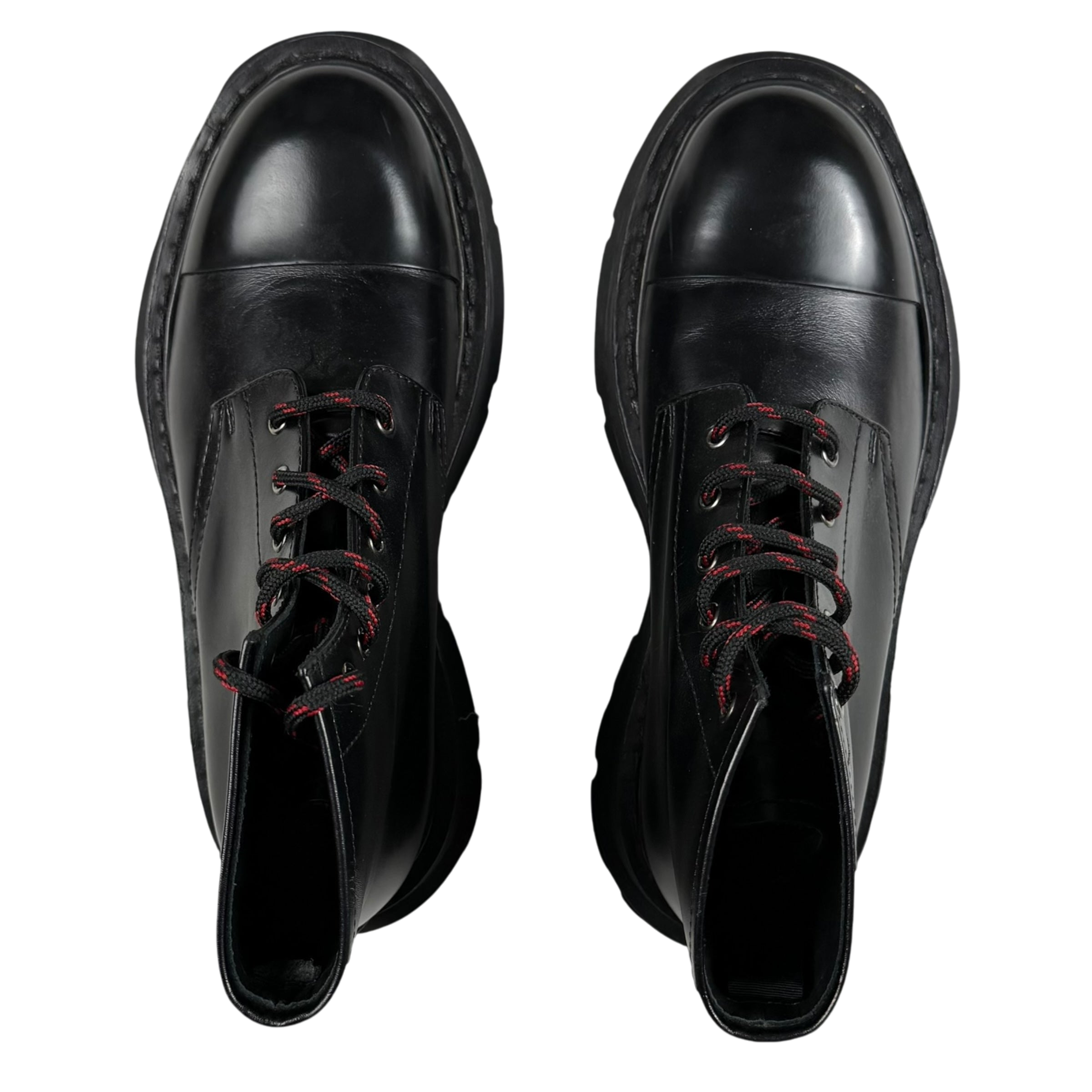 Alexander McQueen Oversized Sole Combat Leather Boots Black (fits US8.5-9)