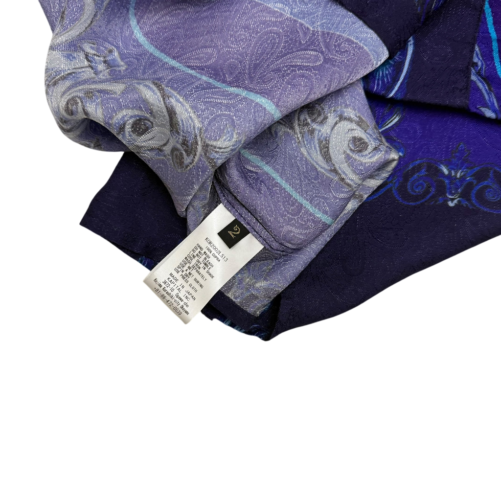 Kapital Virgin Mary Rayon Open Collar LS Shirt Purple / Blue (Size 2)