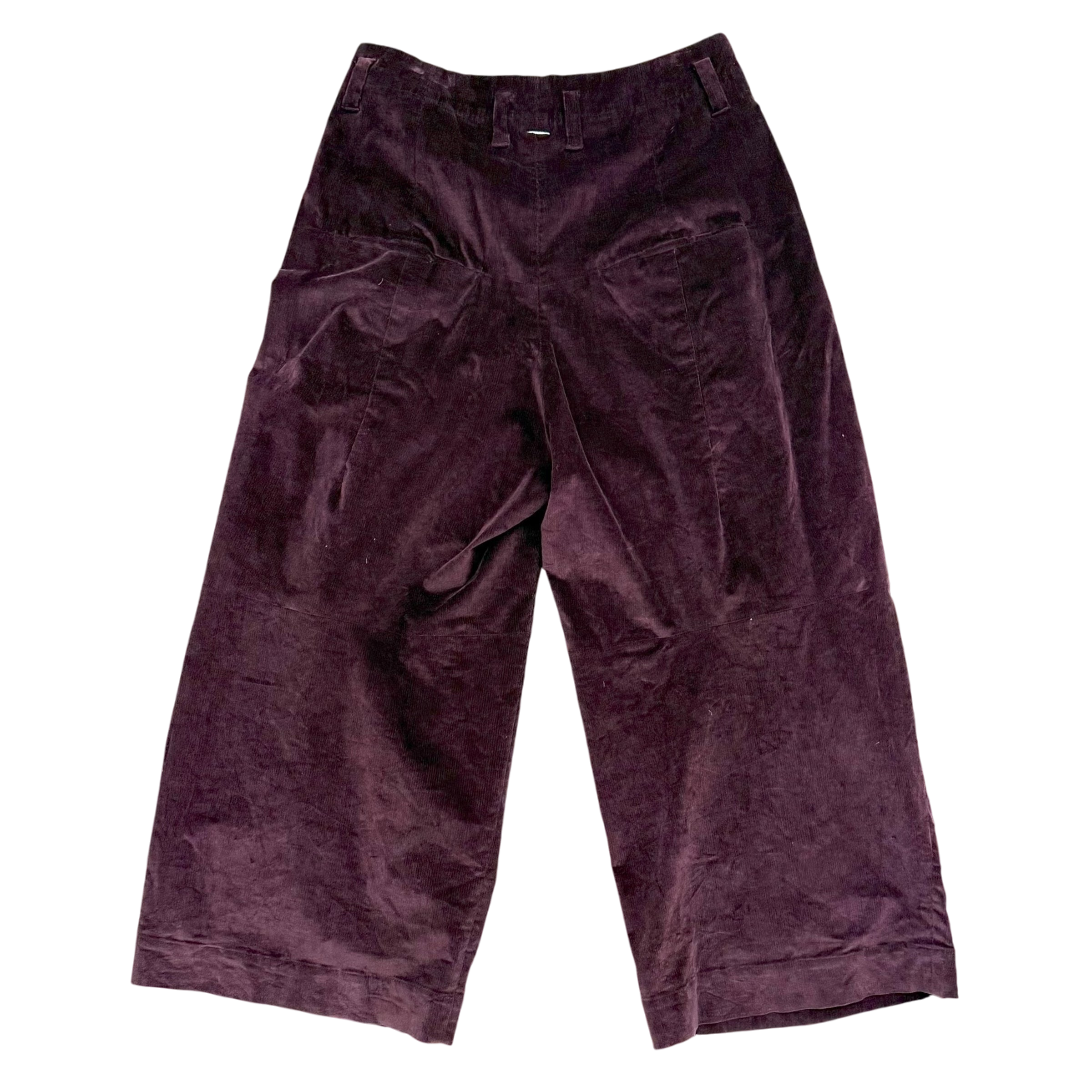 Shinya Kozuka Baggy Pleated Corduroy Pants Burgundy (Size M)