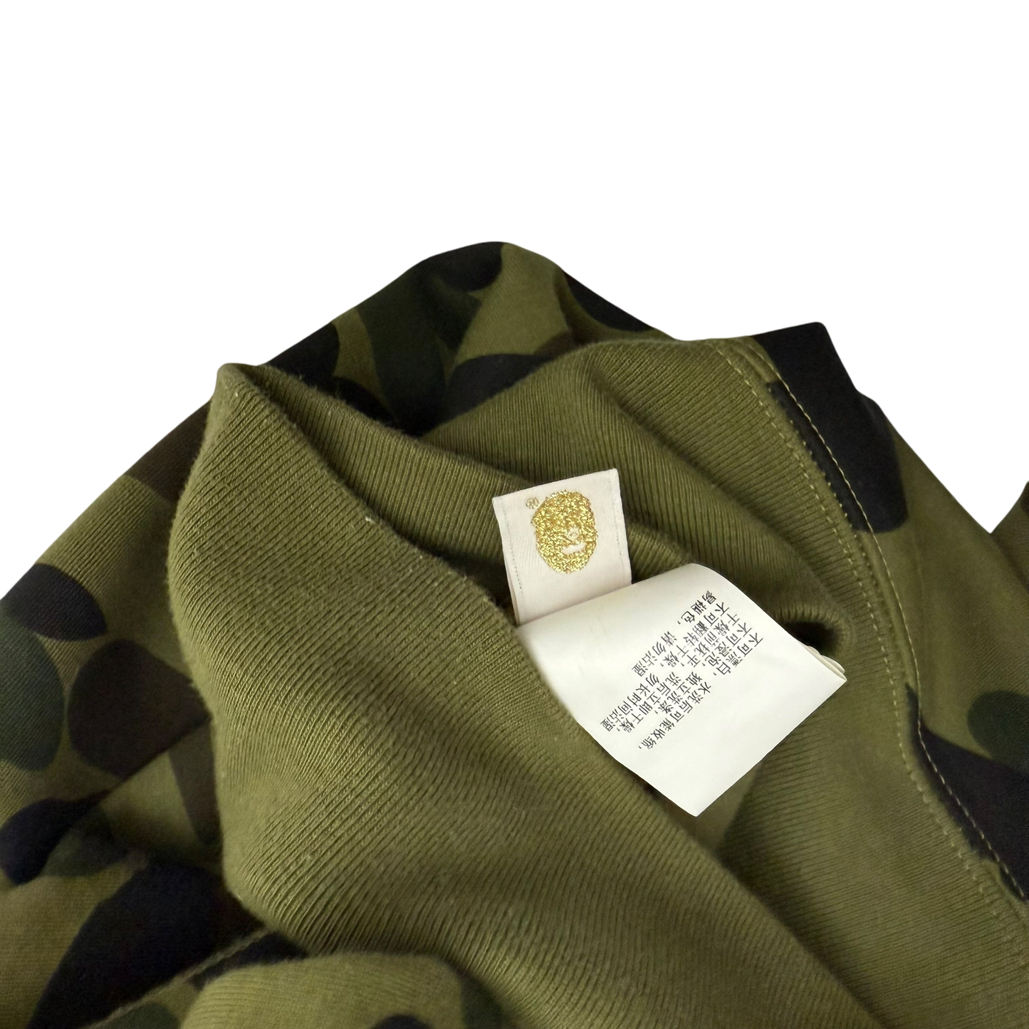BAPE (A Bathing Ape) 1st Camo Gore Windstopper Camo Shark Zip-Up Hoodie Green (Size S)