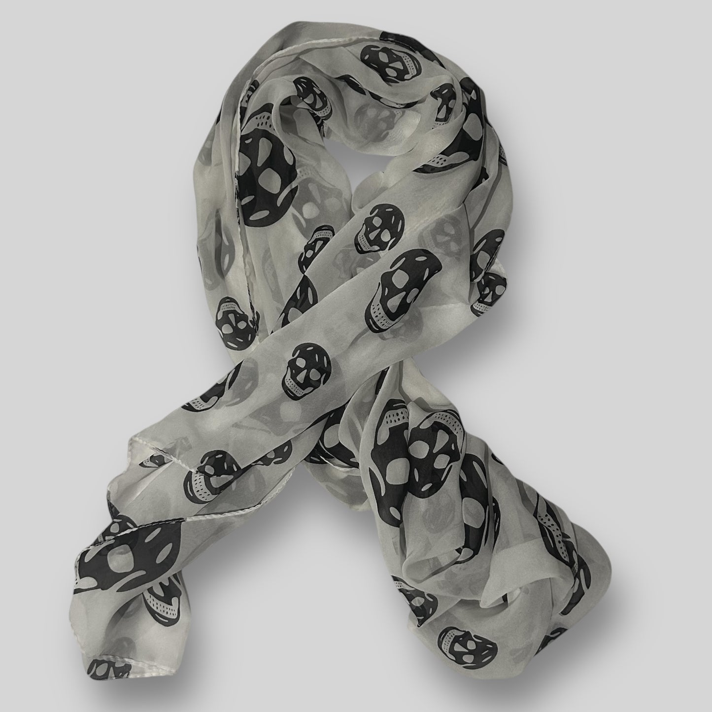 Alexander McQueen Silk All-Over Skull Print Scarf