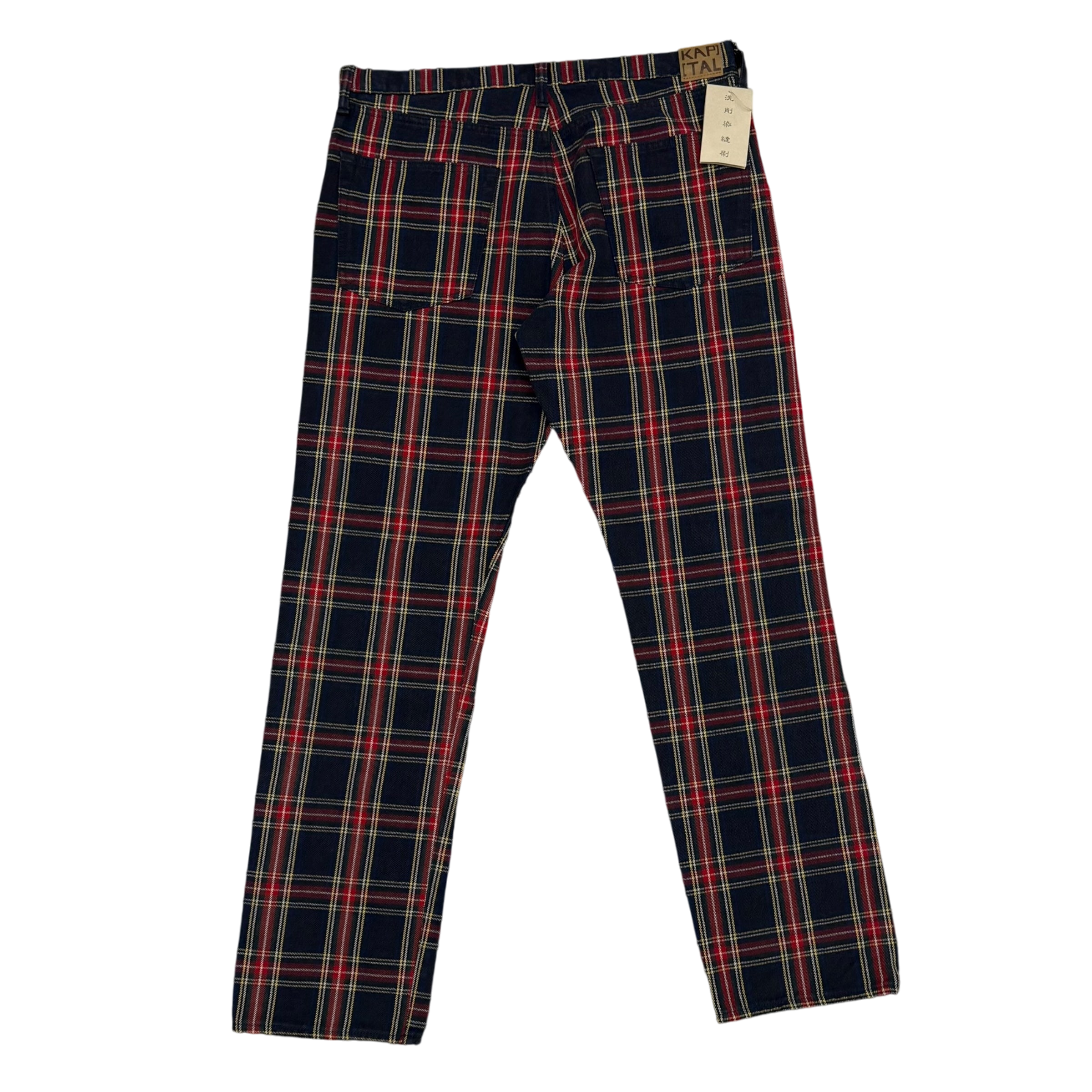 Kapital 11oz Tartan Check 5P Monkey Cisco Jeans (Studs Remake) Red (Size 36”)